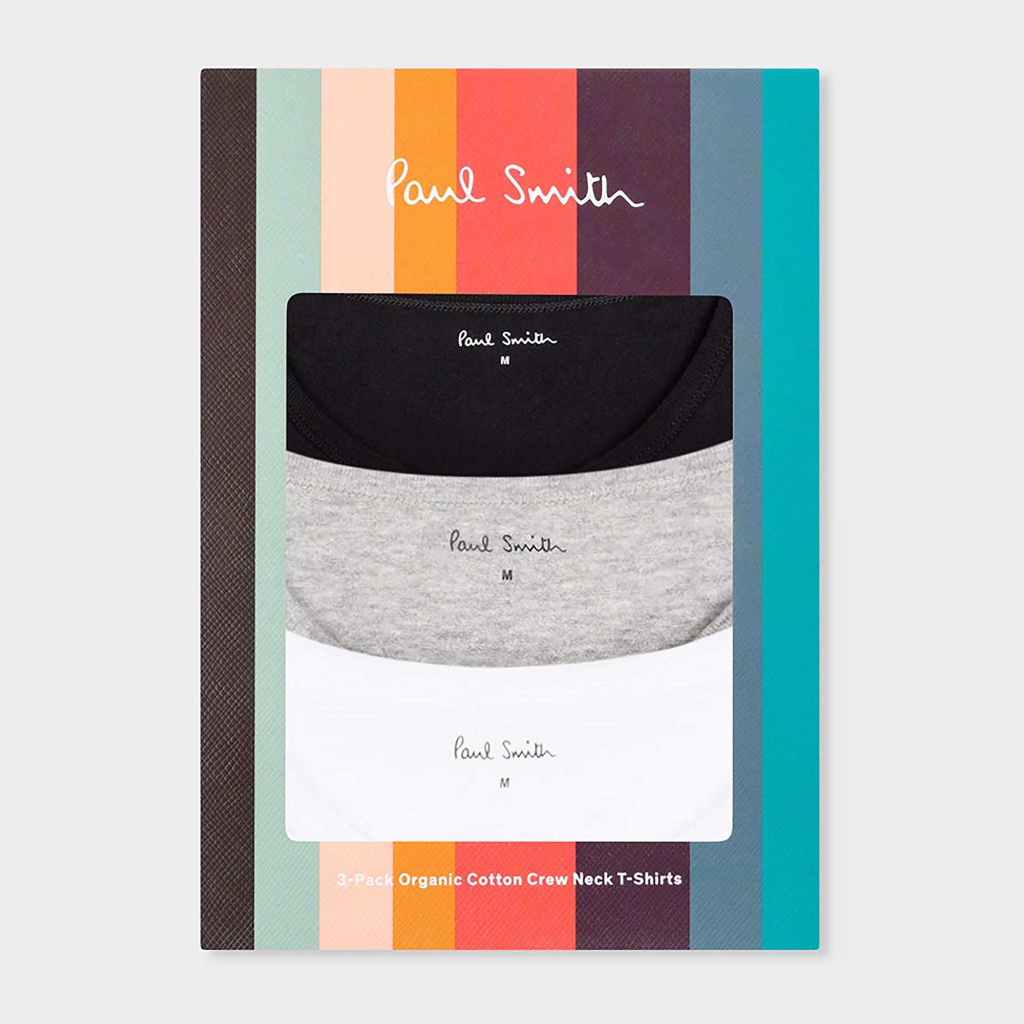 Product image 2 of 12 of Paul Smith Men's Organic Cotton Logo 3 Pack Lounge T-Shirts - Mixed