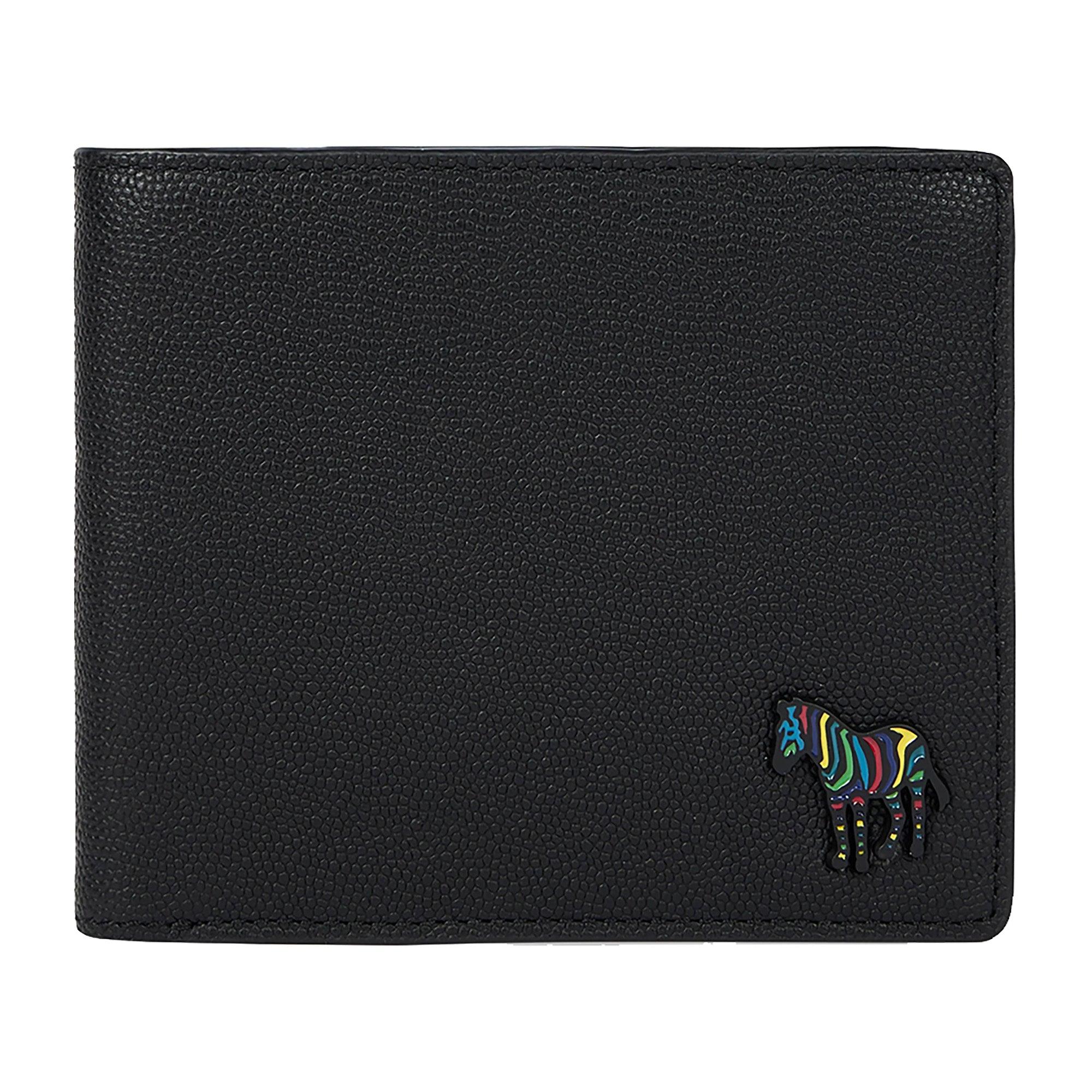 Product image 1 of 3 of Paul Smith Men's Pebble-Grain Leather Zebra Billfold Wallet - Black