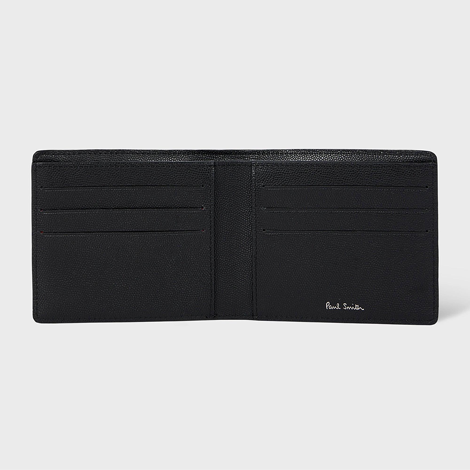 Product image 2 of 3 of Paul Smith Men's Pebble-Grain Leather Zebra Billfold Wallet - Black