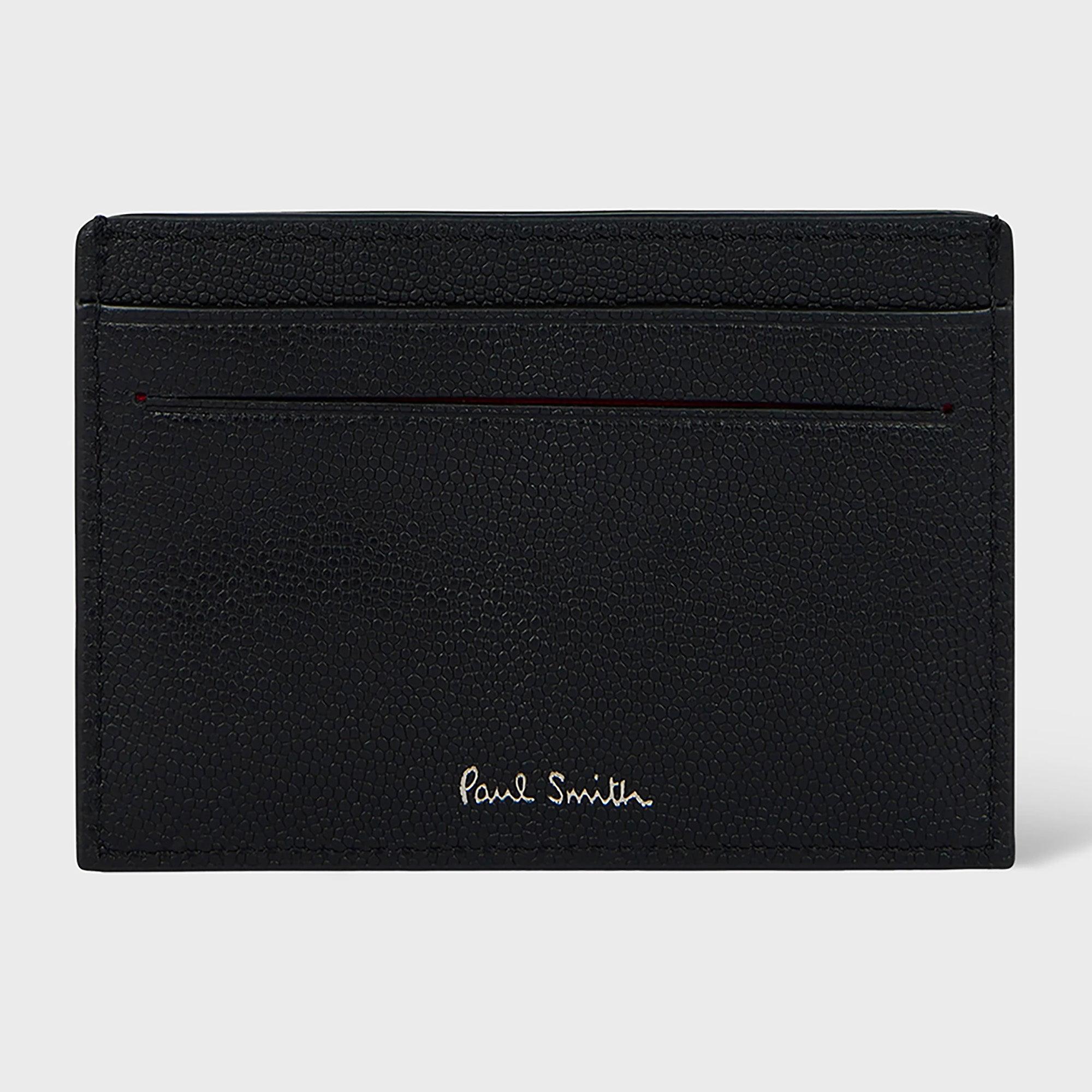 Product image 2 of 4 of Paul Smith Men's Pebble-Grain Leather Zebra Card Holder - Black