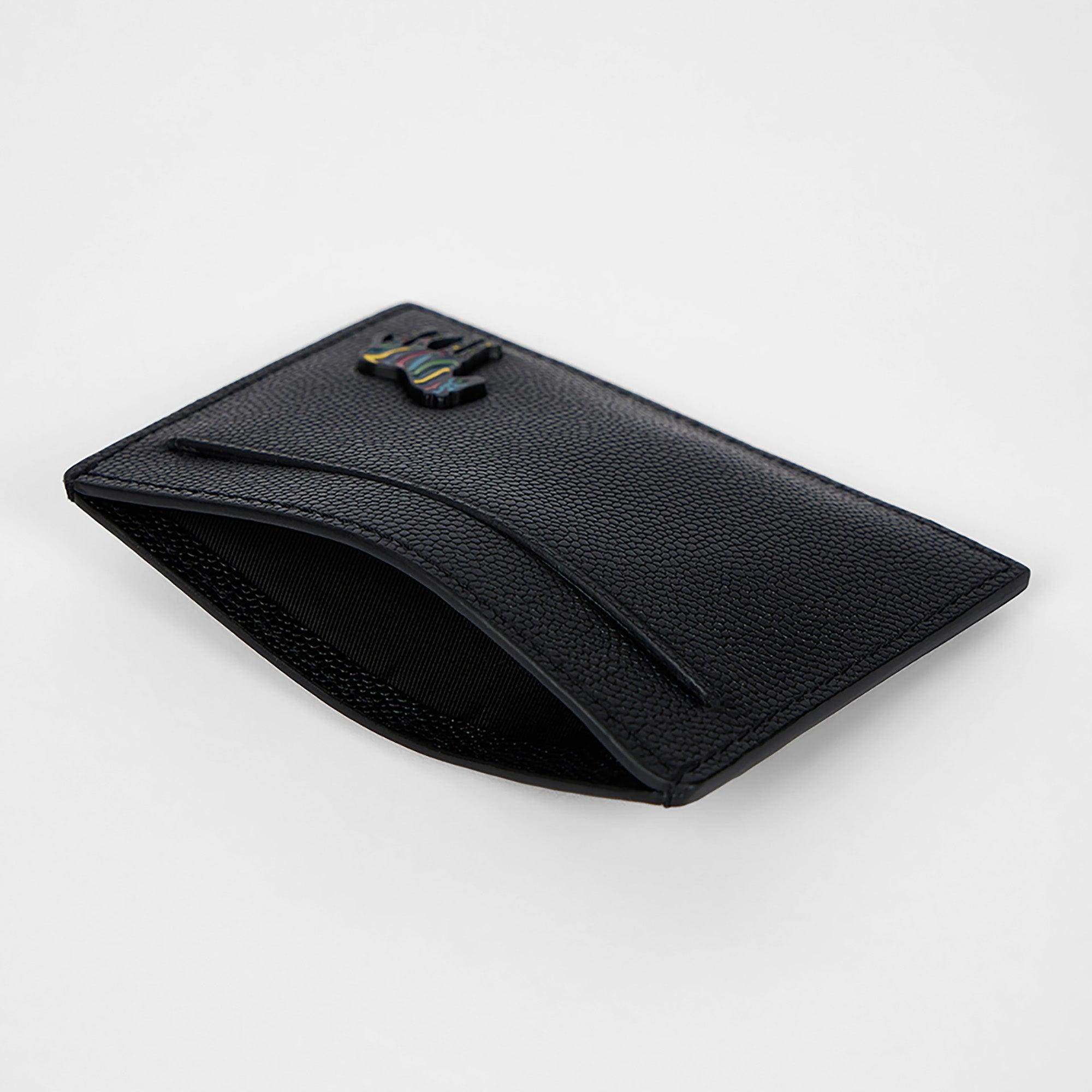 Product image 3 of 4 of Paul Smith Men's Pebble-Grain Leather Zebra Card Holder - Black