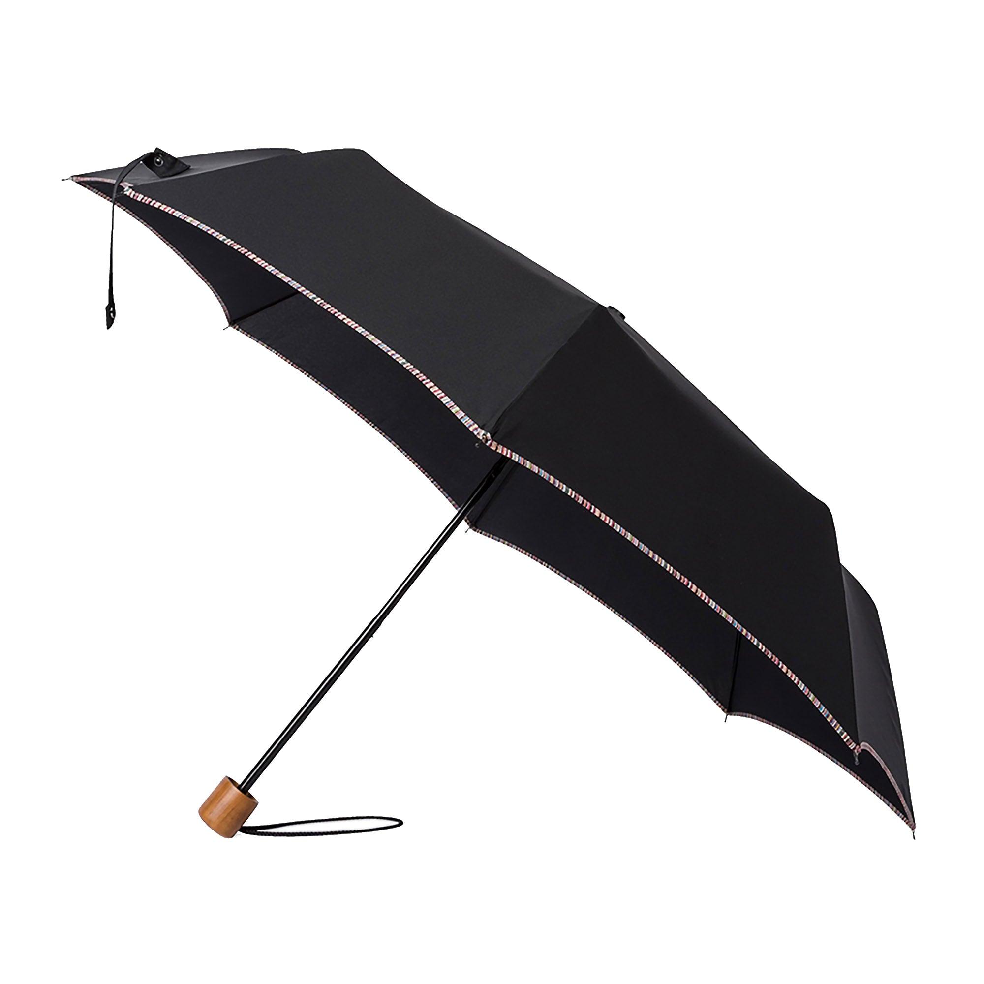 Product image 1 of 5 of Paul Smith Men's Signature Stripe Trim Telescopic Umbrella - Black