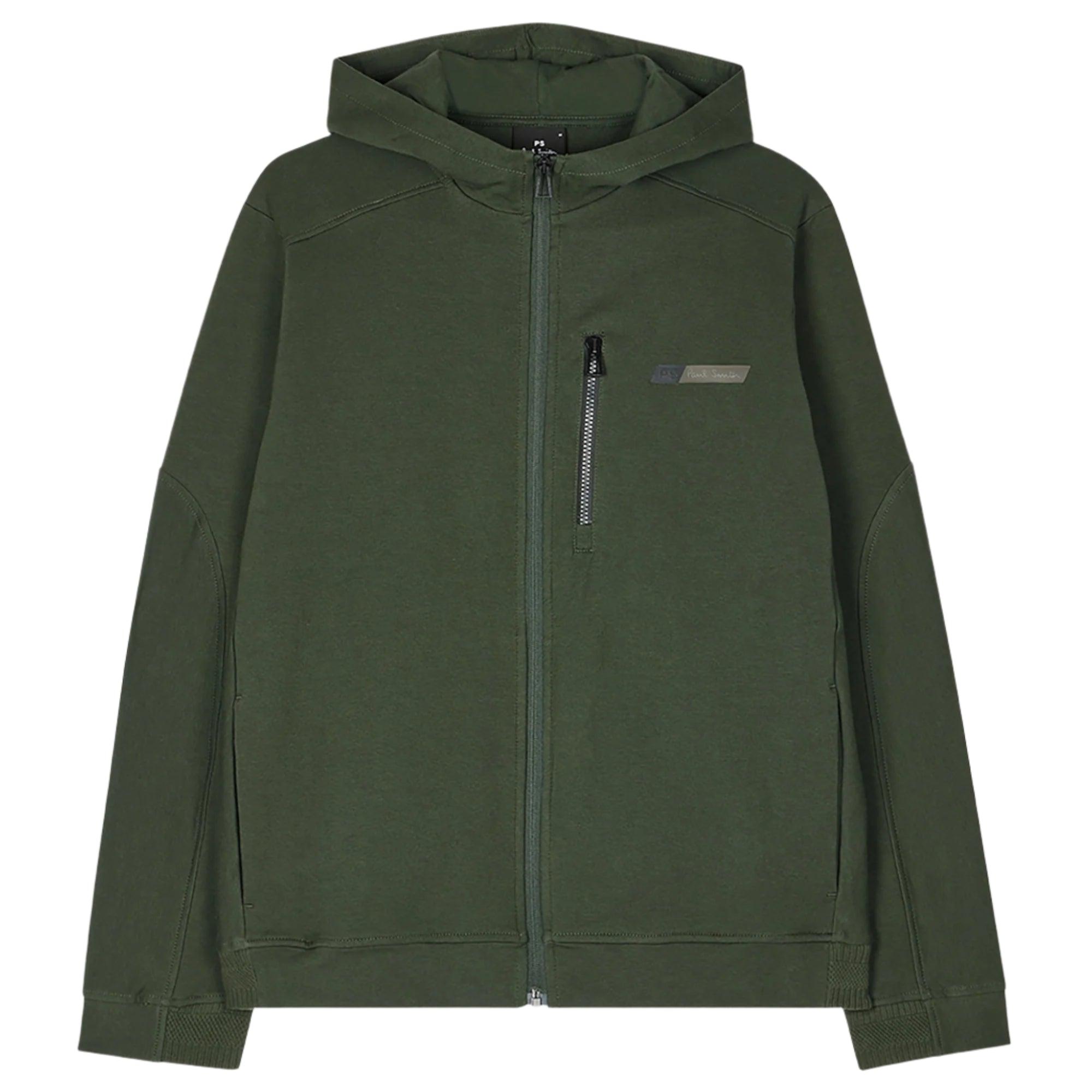 Product image 1 of 7 of Paul Smith Men's Stretch-Cotton Zip Hoodie - Green
