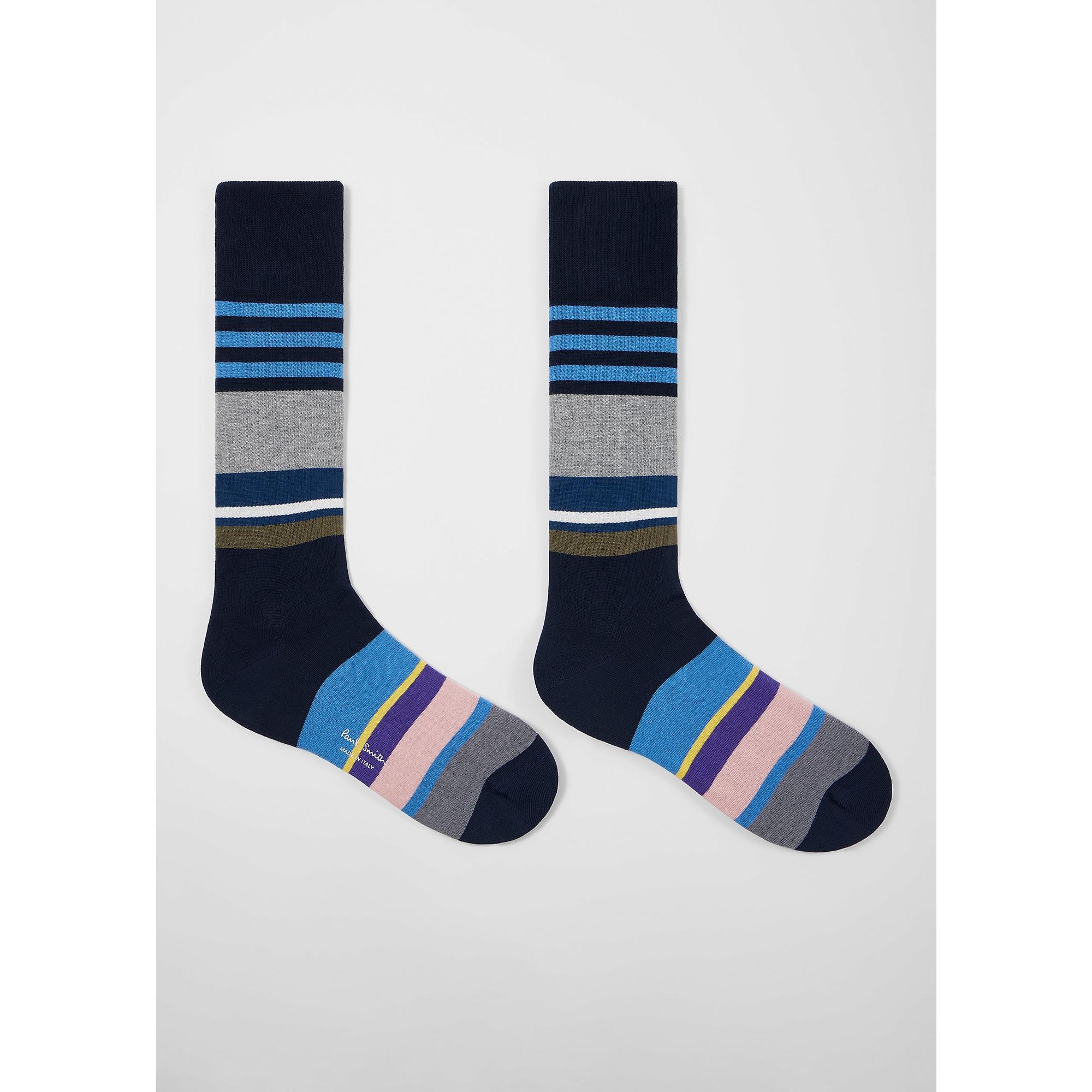 Product image 3 of 4 of Paul Smith Men's Striped 3 Pack Socks - Navy