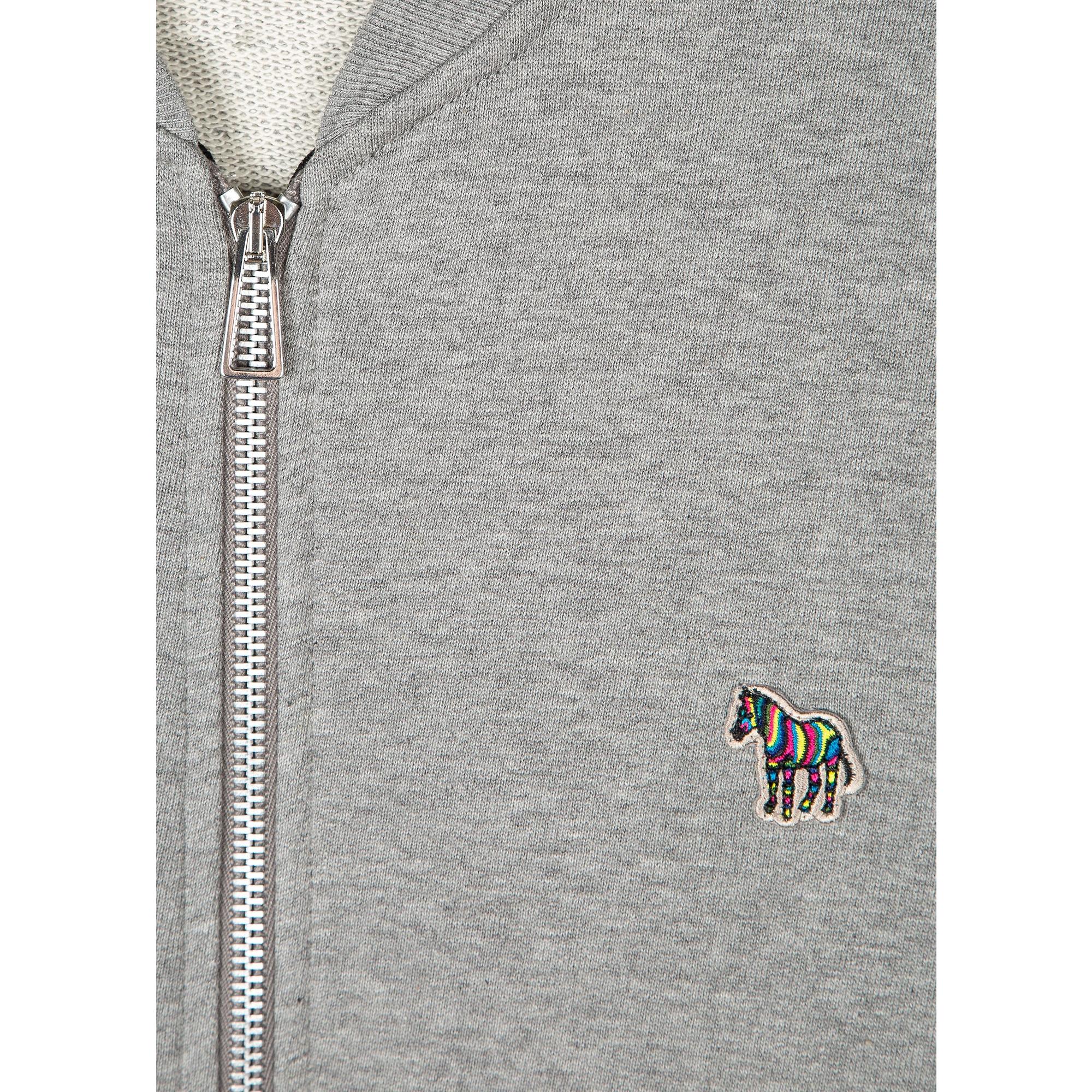 Product image 3 of 3 of PS By Paul Smith Men's Zebra Logo Cotton Bomber Jacket - Grey Melange