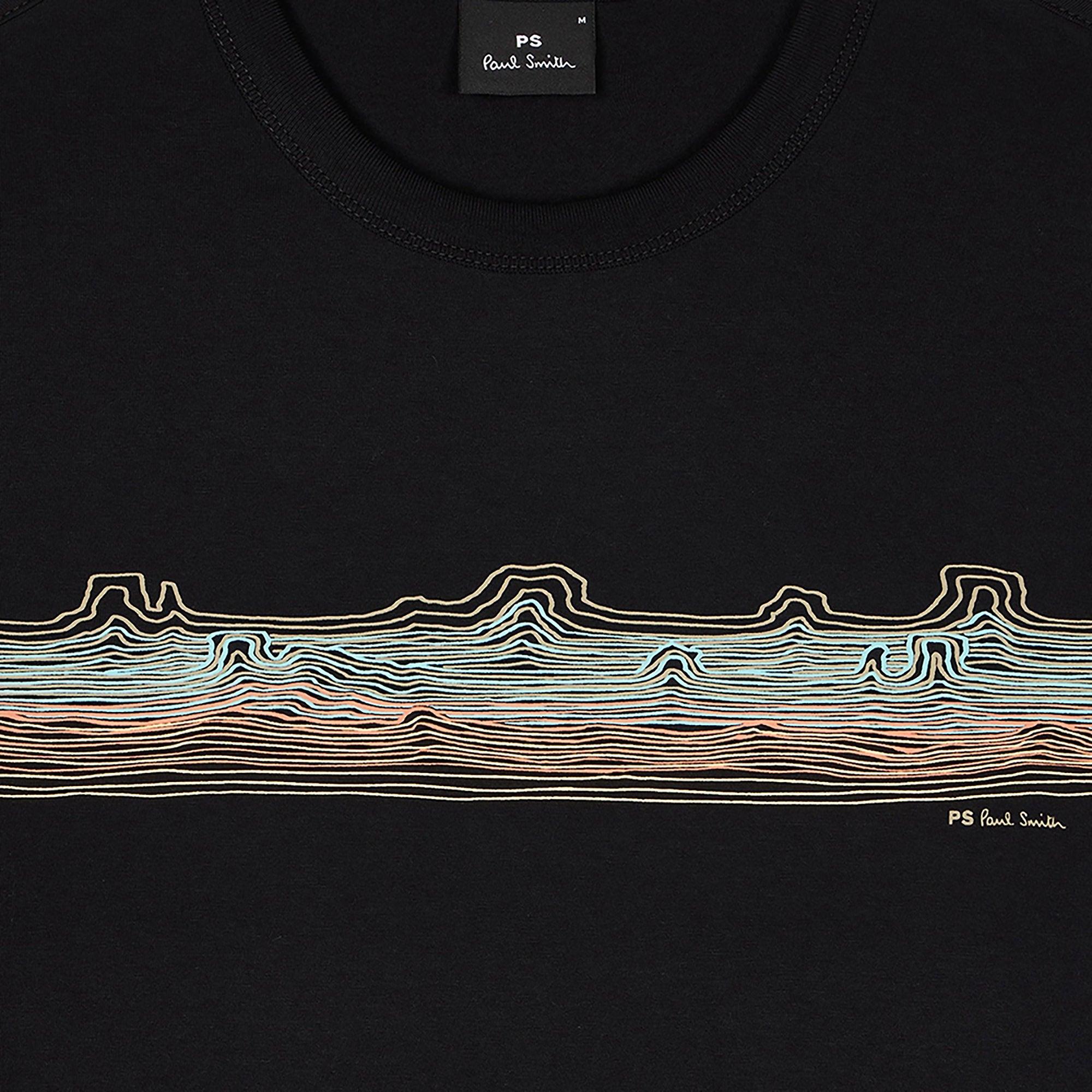 Product image 2 of 2 of PS By Paul Smith Men's 'Desert Stripe' Print T-Shirt - Black