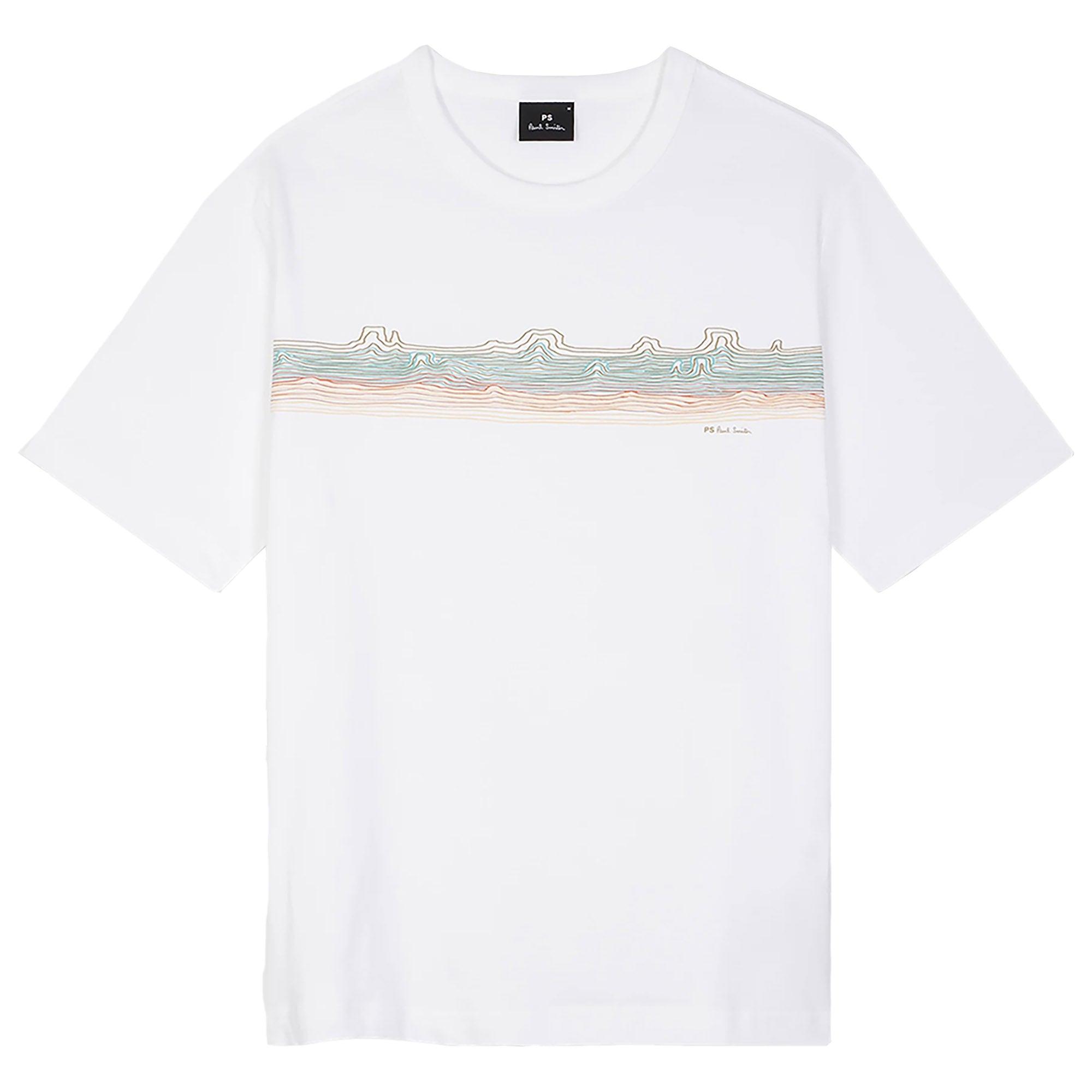 Product image 1 of 2 of PS By Paul Smith Men's 'Desert Stripe' Print T-Shirt - White