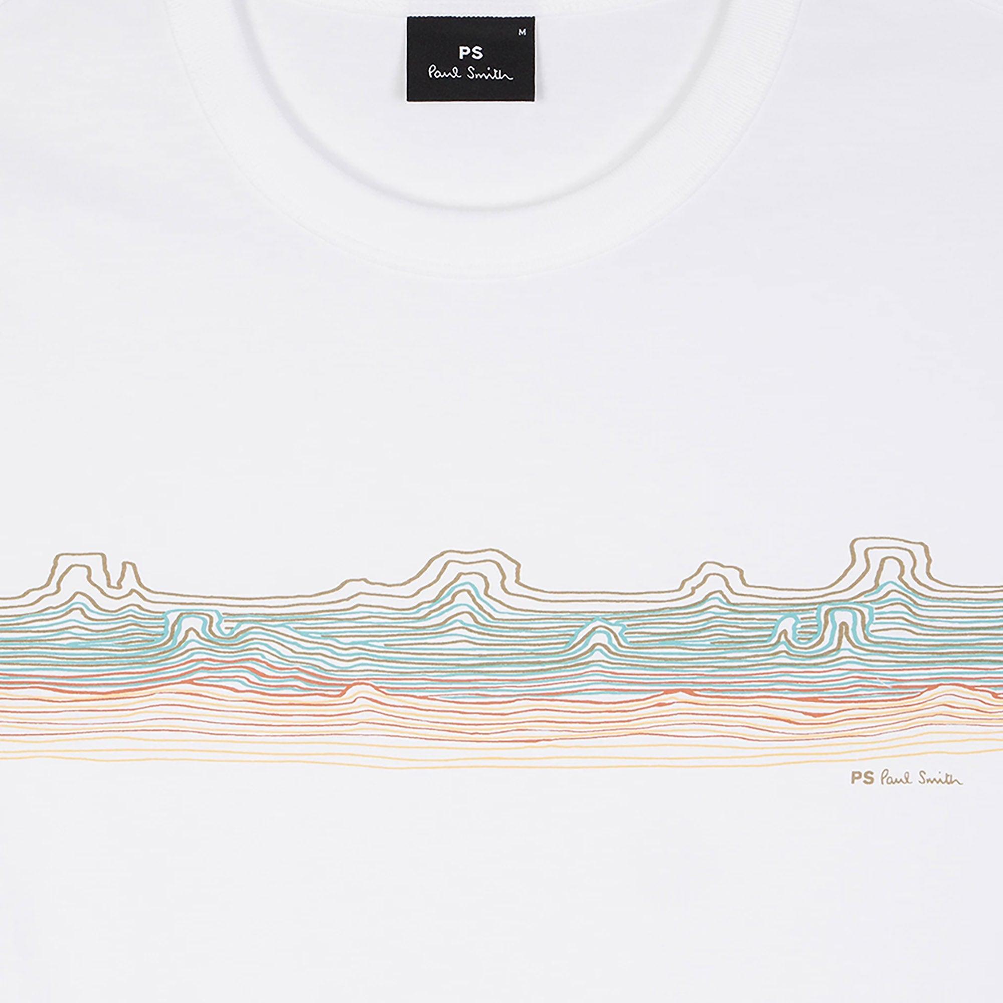 Product image 2 of 2 of PS By Paul Smith Men's 'Desert Stripe' Print T-Shirt - White