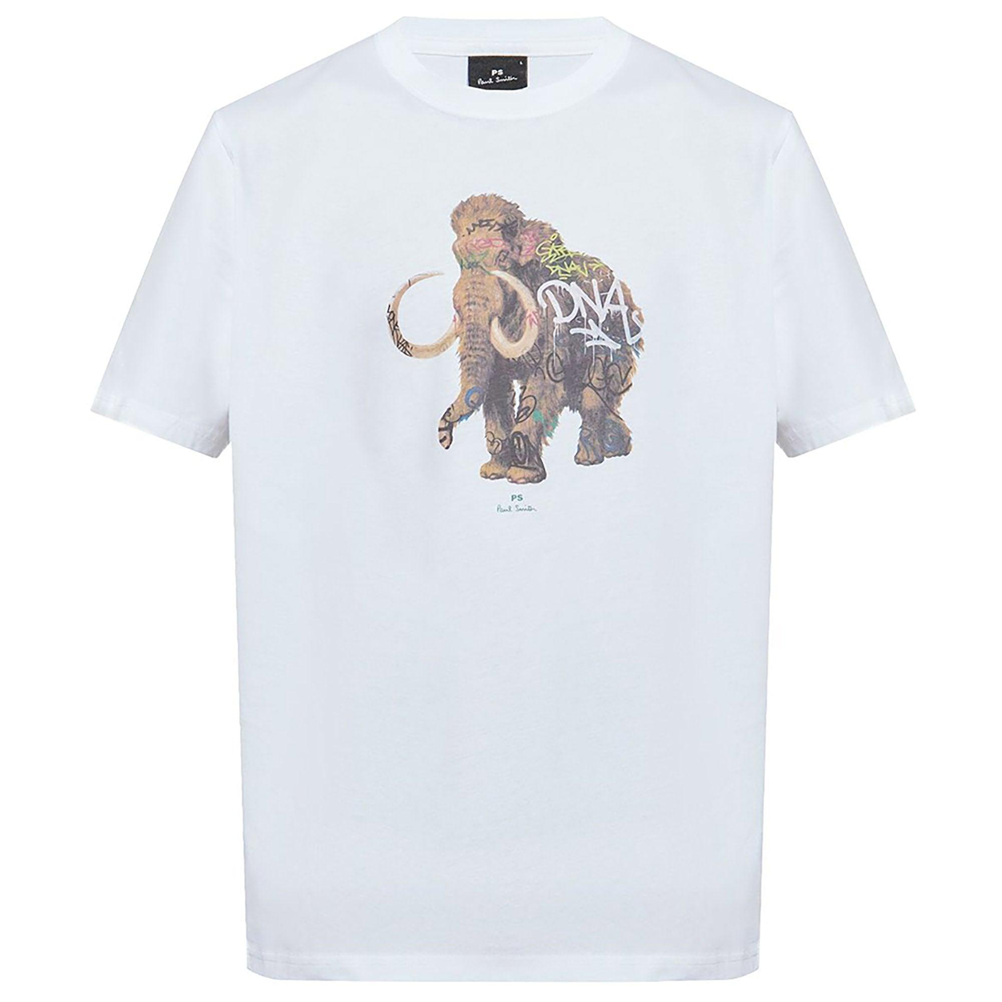 Product image 1 of 2 of Paul Smith Men's 'Graffiti Mammoth' Print T-Shirt - White