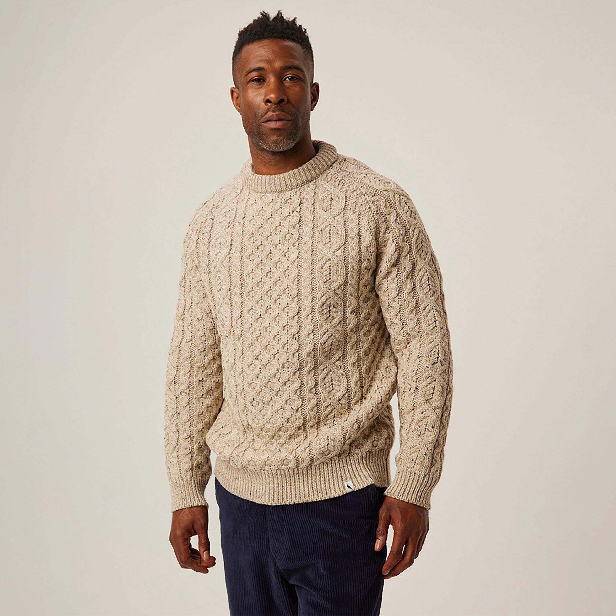 Product image 2 of 7 of Peregrine Men's Hudson Made In England Aran Jumper - Skiddaw