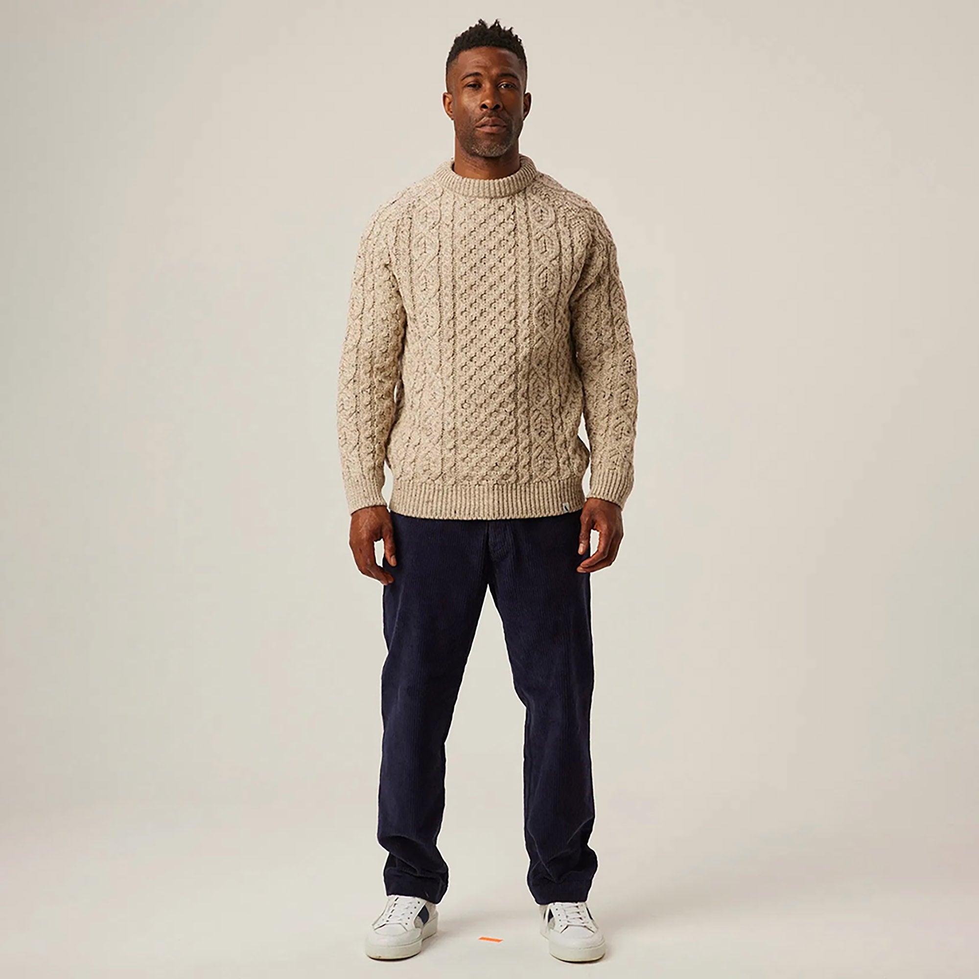 Product image 3 of 7 of Peregrine Men's Hudson Made In England Aran Jumper - Skiddaw
