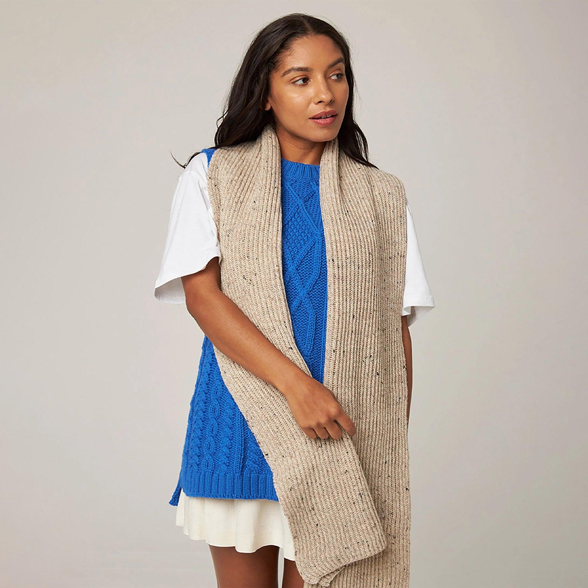 Product image 2 of 7 of Peregrine Porter Made In England Ribbed Scarf - Oatmeal