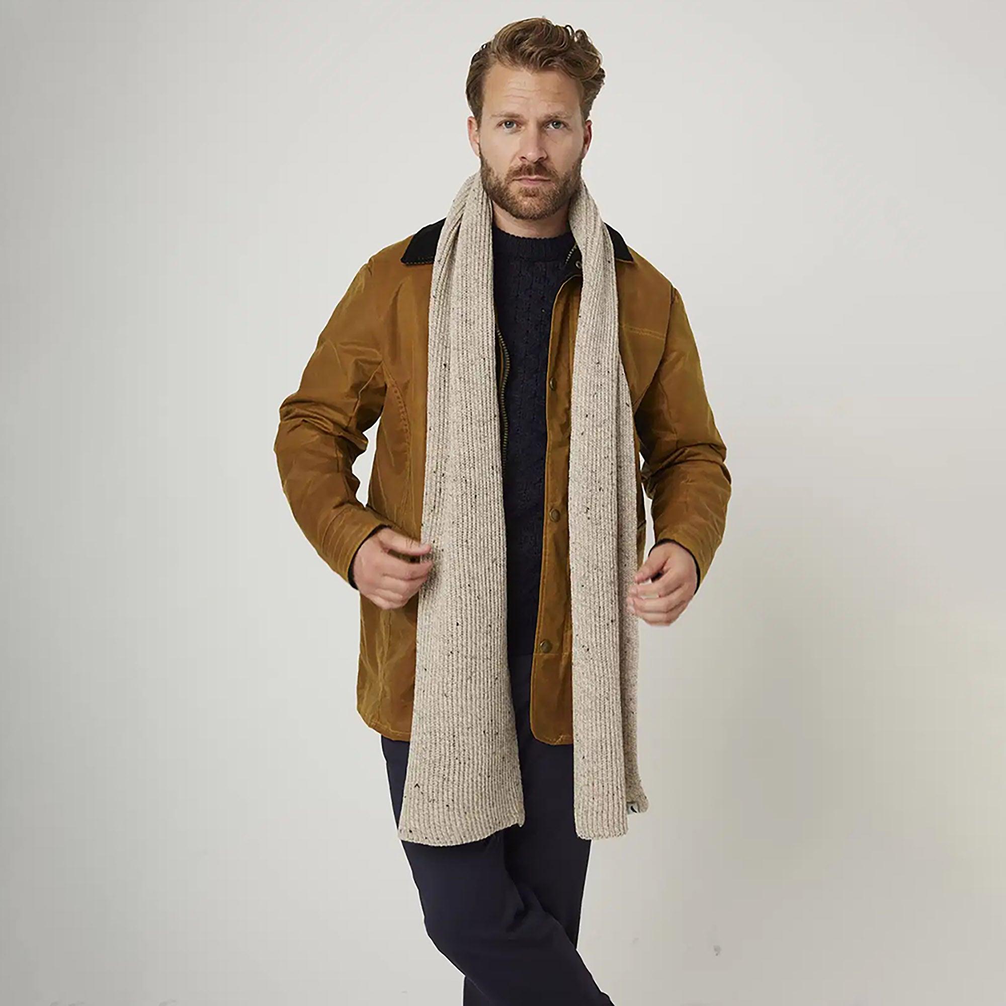 Product image 5 of 7 of Peregrine Porter Made In England Ribbed Scarf - Oatmeal