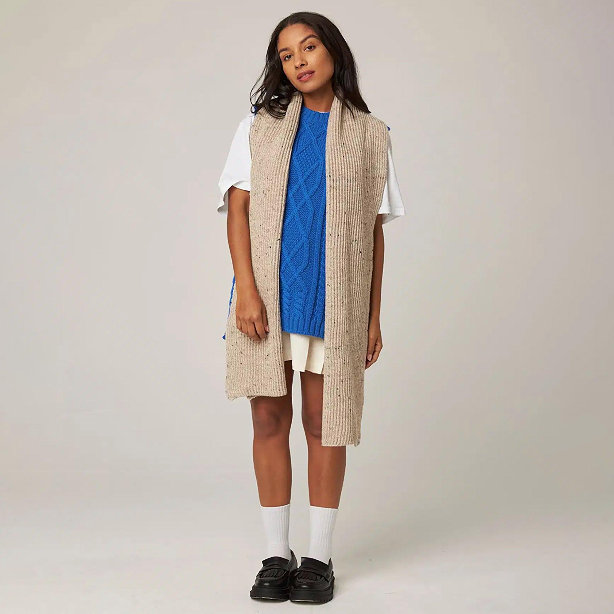 Product image 6 of 7 of Peregrine Porter Made In England Ribbed Scarf - Oatmeal