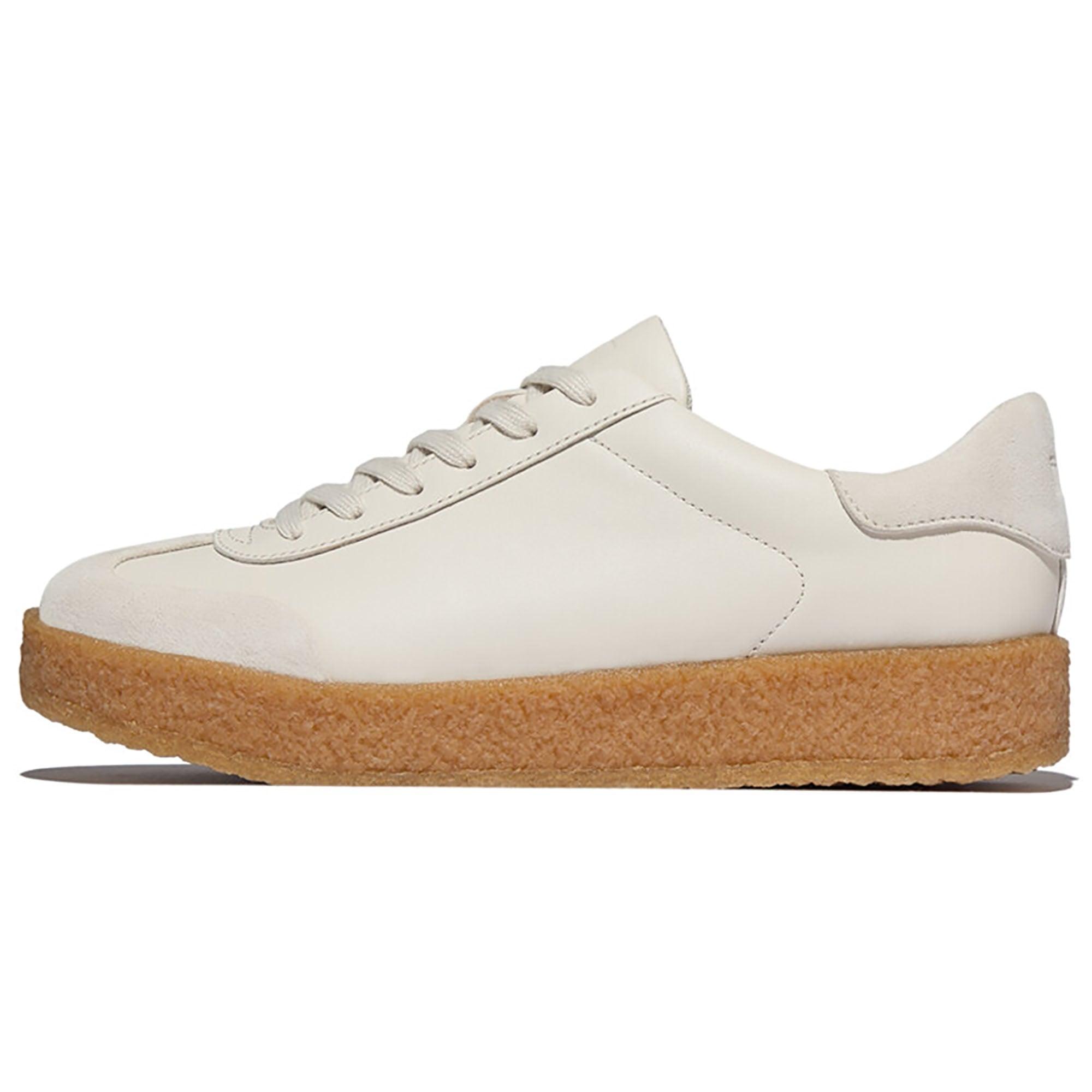 Product image 1 of 7 of FitFlop Women's RALLY T-TOE Leather/Suede Crepe Trainers - Paris Beige