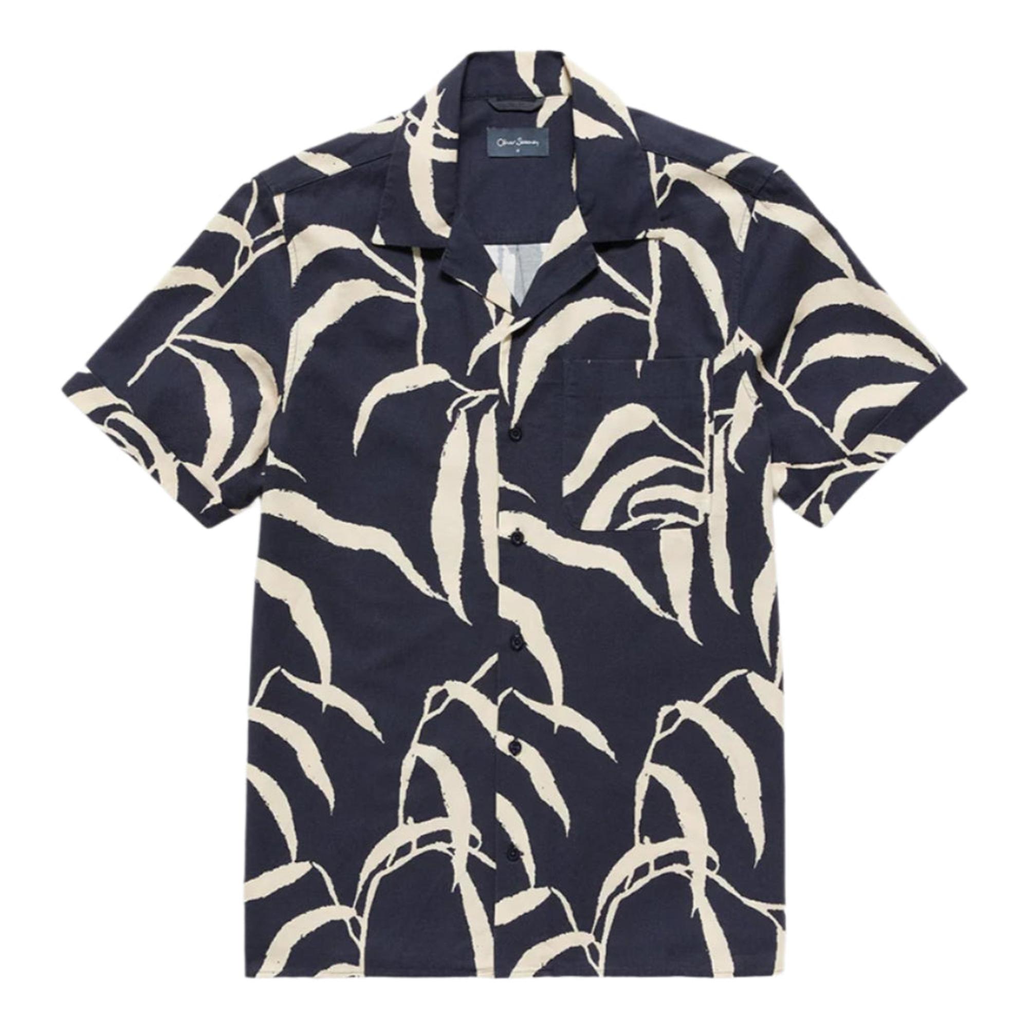 Product image 1 of 8 of Oliver Sweeney Men's Ravenshead Riviera Cotton Shirt - Navy Print