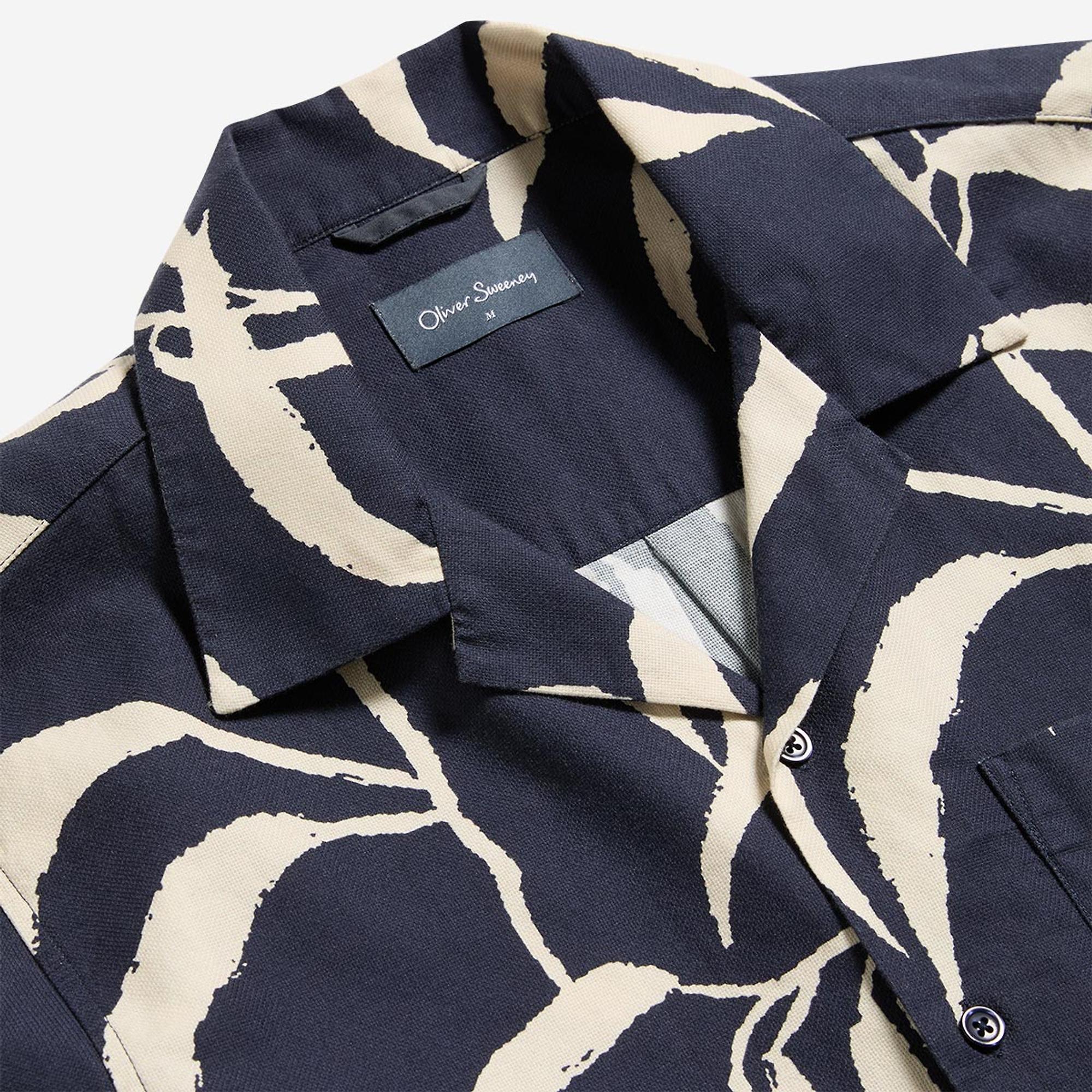 Product image 2 of 8 of Oliver Sweeney Men's Ravenshead Riviera Cotton Shirt - Navy Print