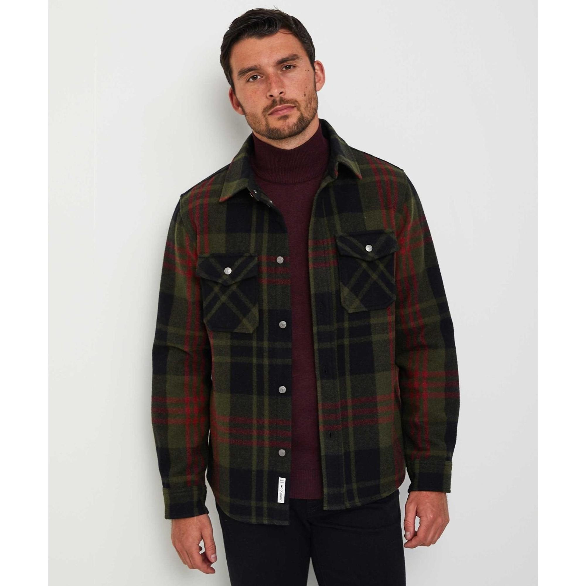 Product image 2 of 6 of Woolrich Men's Alaskan Melton Overshirt - Greenstone Check