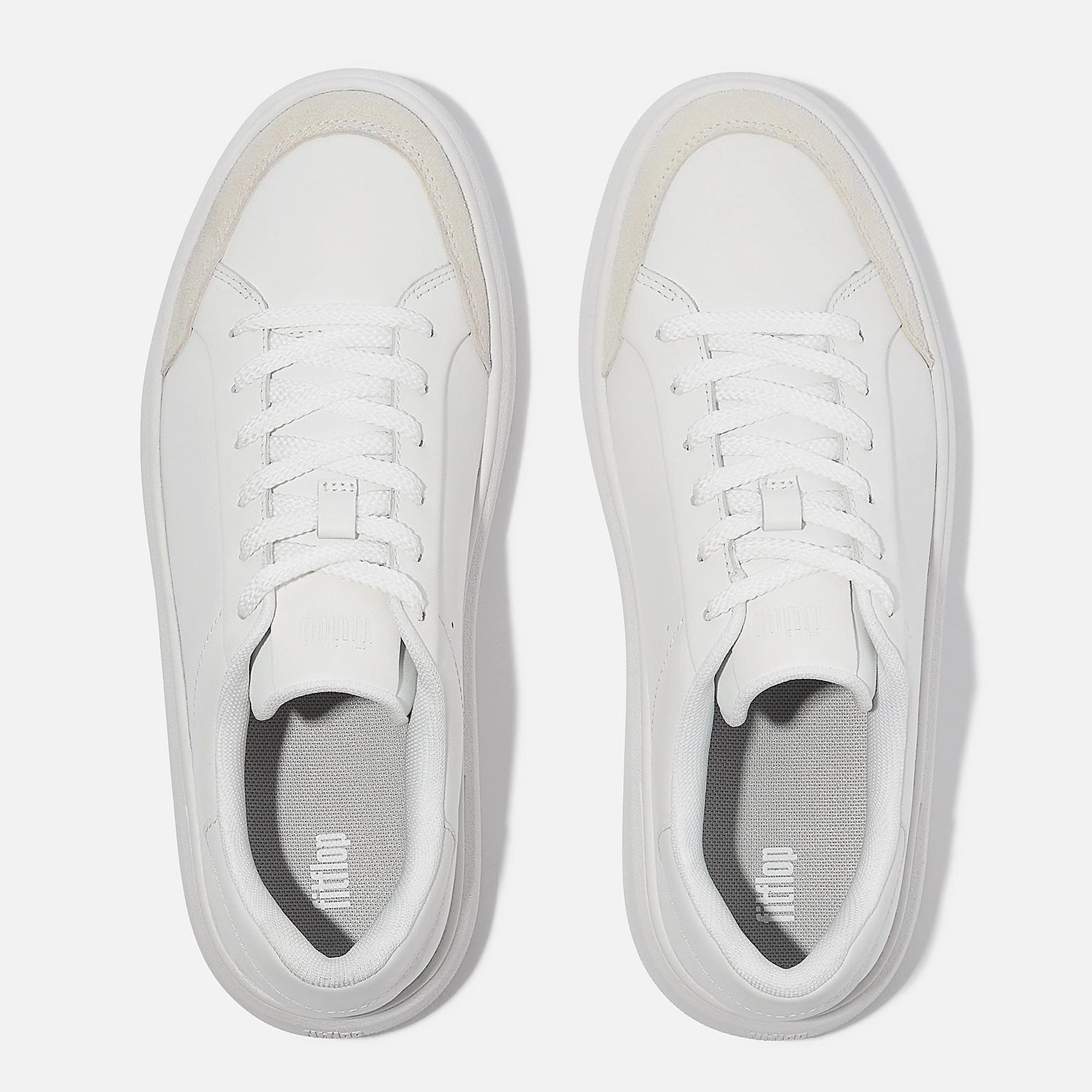 Product image 4 of 6 of FitFlop Women's RTG Leather/Suede Trainers - Urban White