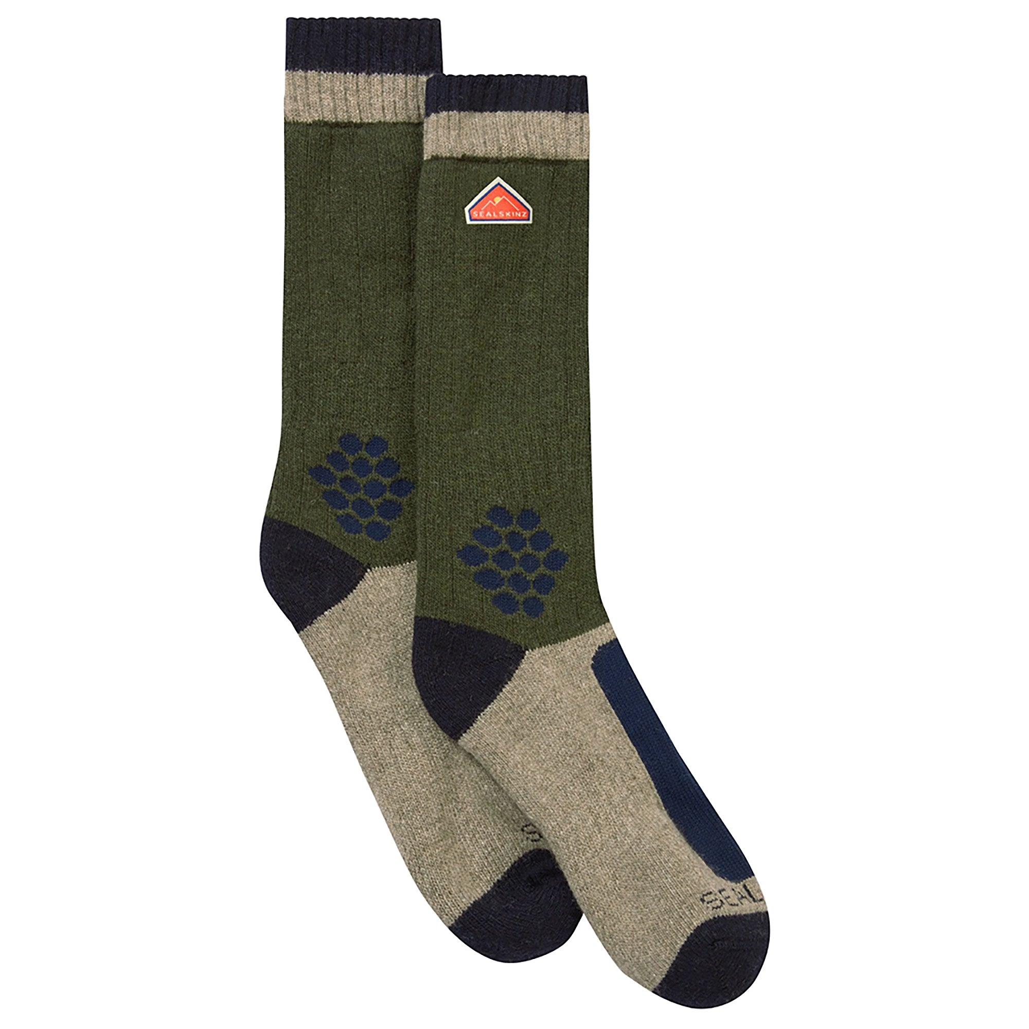 Product image 2 of 3 of Sealskinz Gresham Recycled Wool Mid Colour Block Hiking Socks - Green