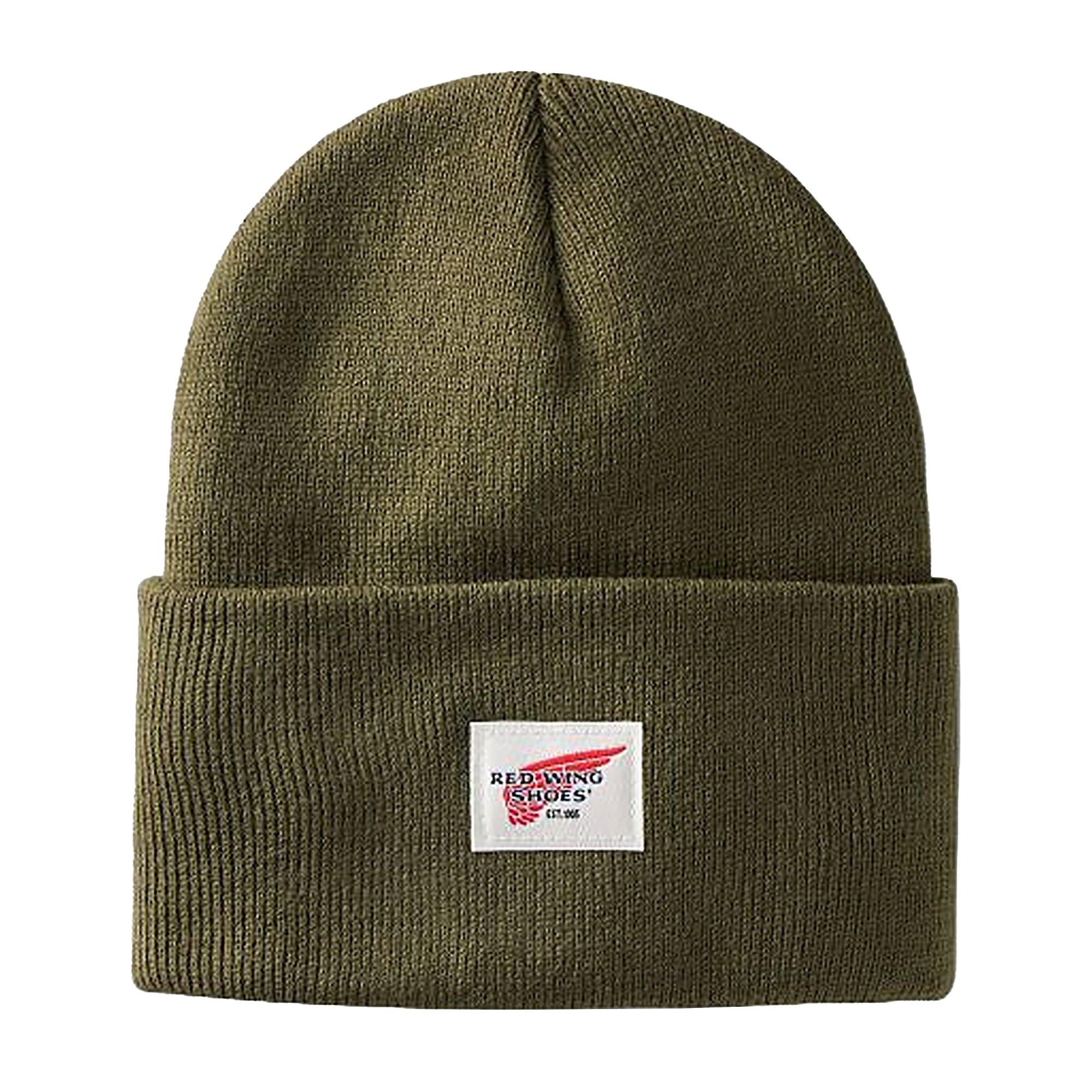 Product image 1 of 1 of Red Wing Logo Knit Beanie Hat - Army Green - Style 97437