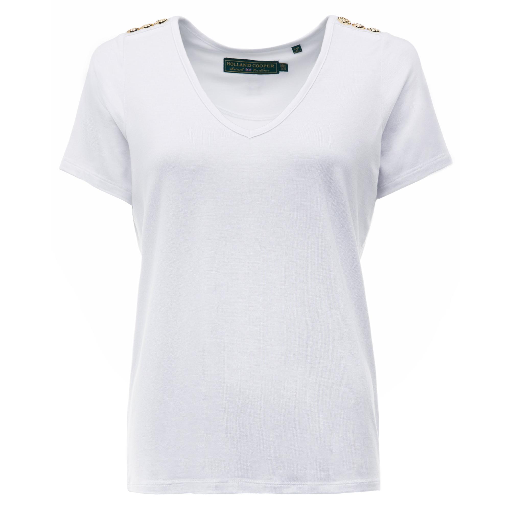 Product image 1 of 9 of Holland Cooper Women's Relax Fit V-Neck Tee - White