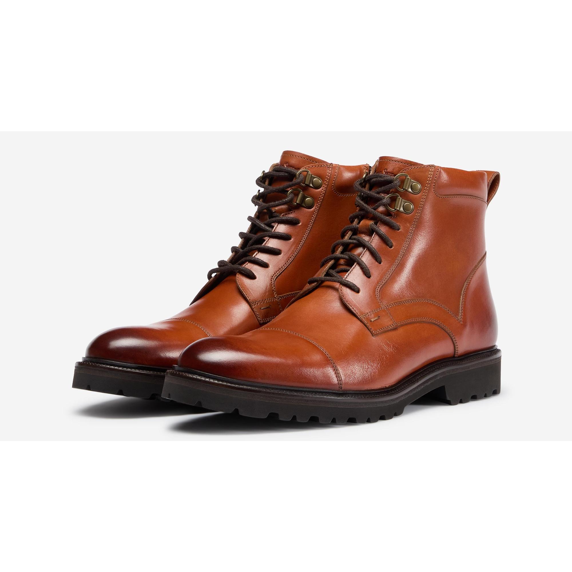 Product image 2 of 5 of Oliver Sweeney Men's Runcorn Antiqued Leather Toe Cap Side Zip Boots - Tan