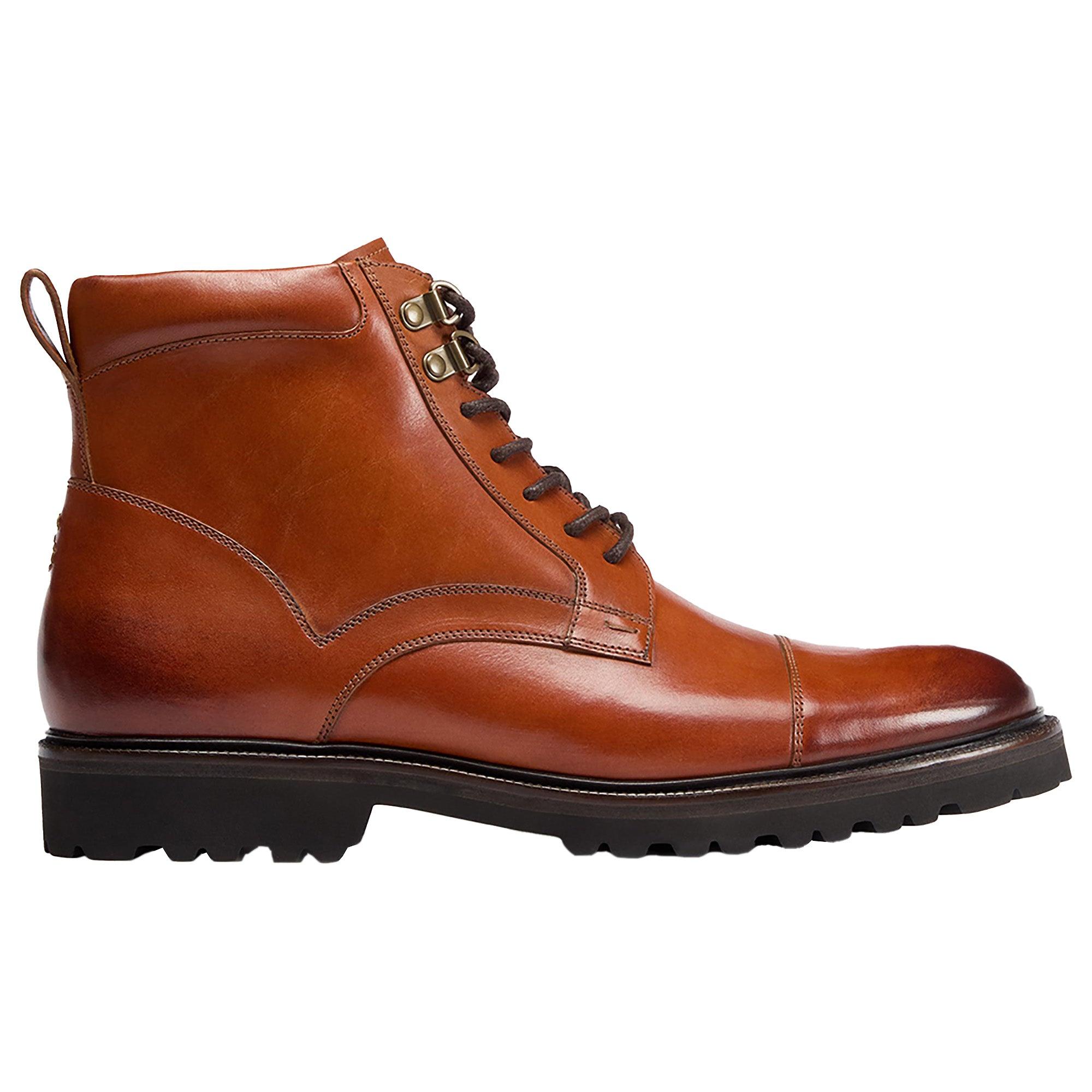 Product image 1 of 5 of Oliver Sweeney Men's Runcorn Antiqued Leather Toe Cap Side Zip Boots - Tan