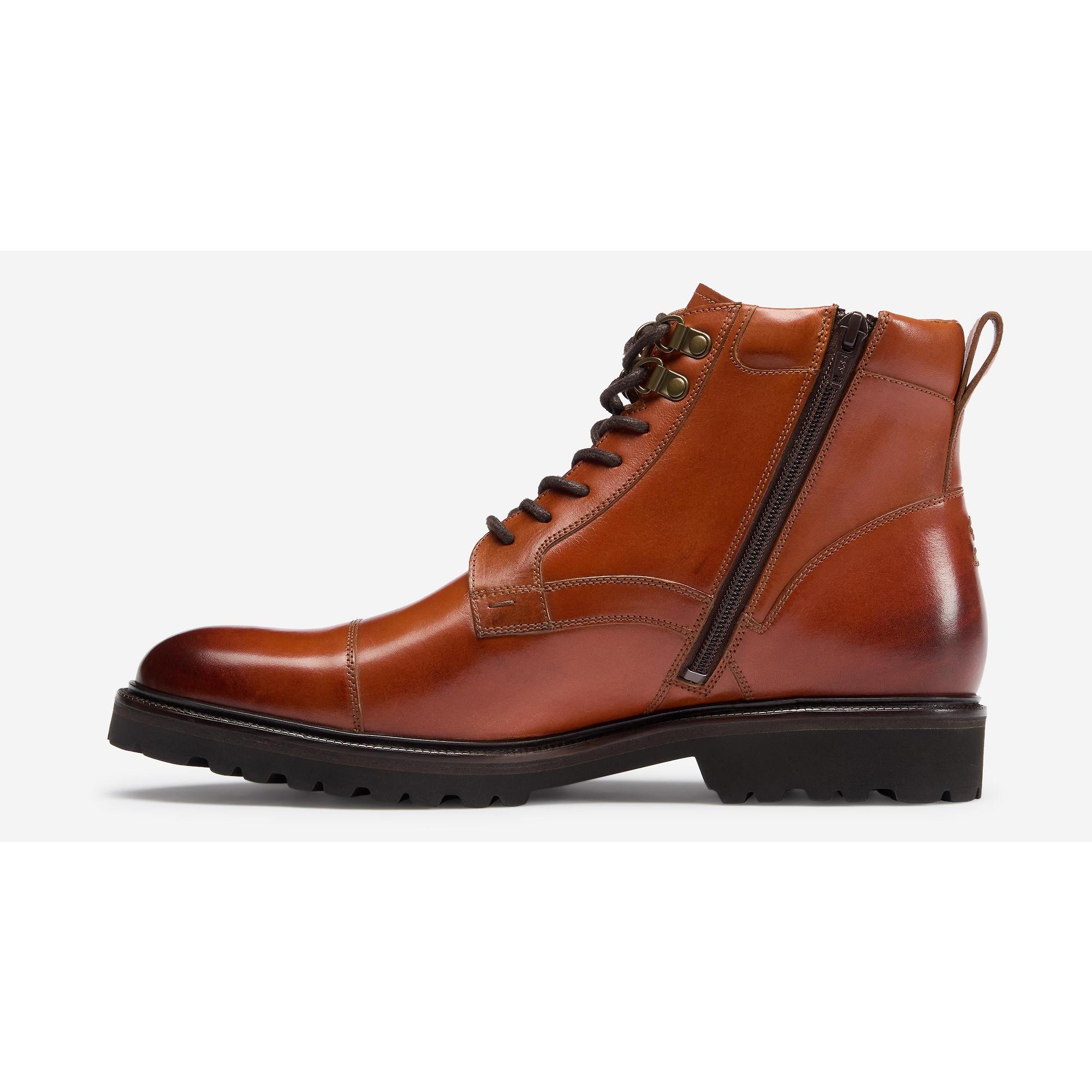 Product image 5 of 5 of Oliver Sweeney Men's Runcorn Antiqued Leather Toe Cap Side Zip Boots - Tan