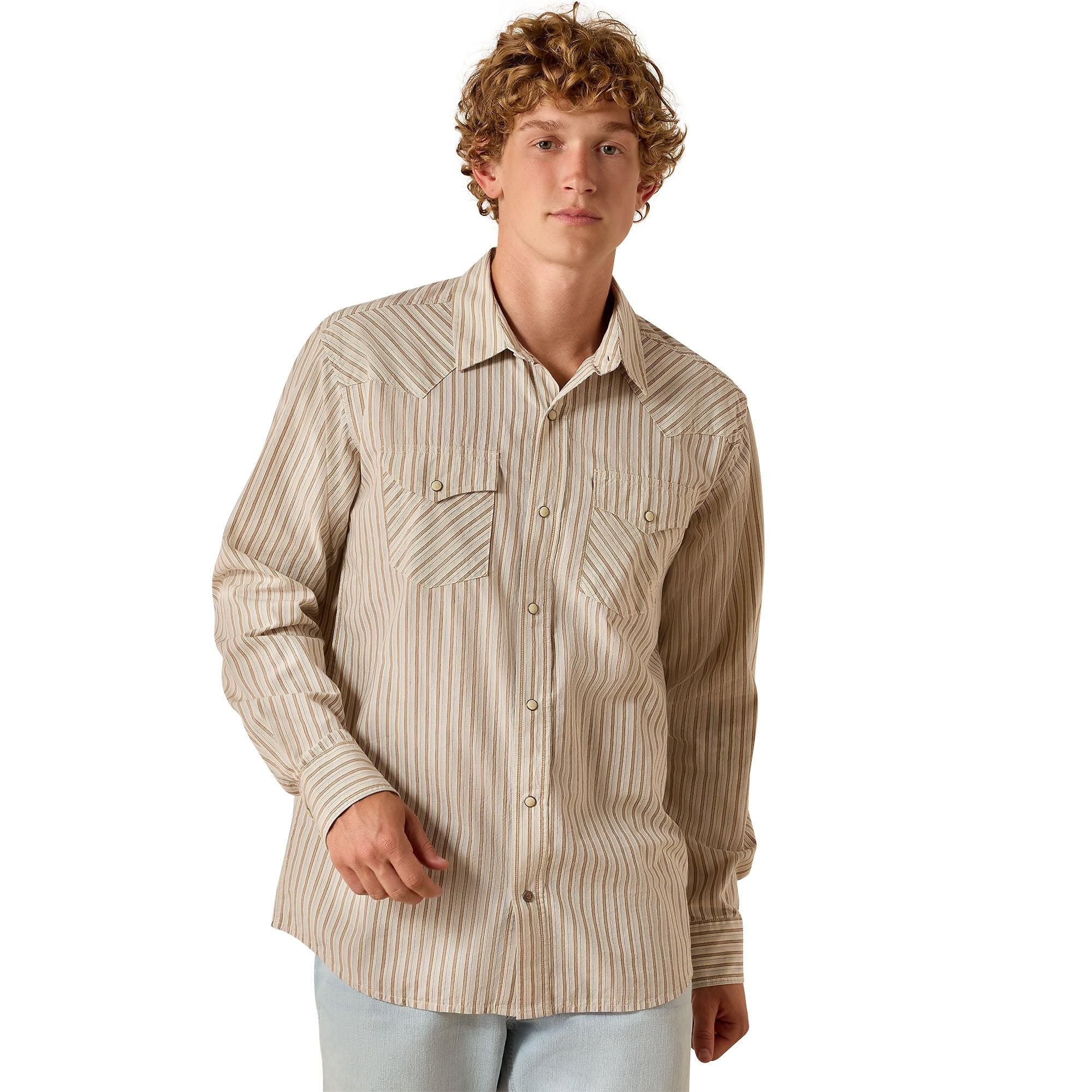 Product image 1 of 4 of Ariat Men's Retro Hesper Fitted Snap Shirt - Sandshell Stripe