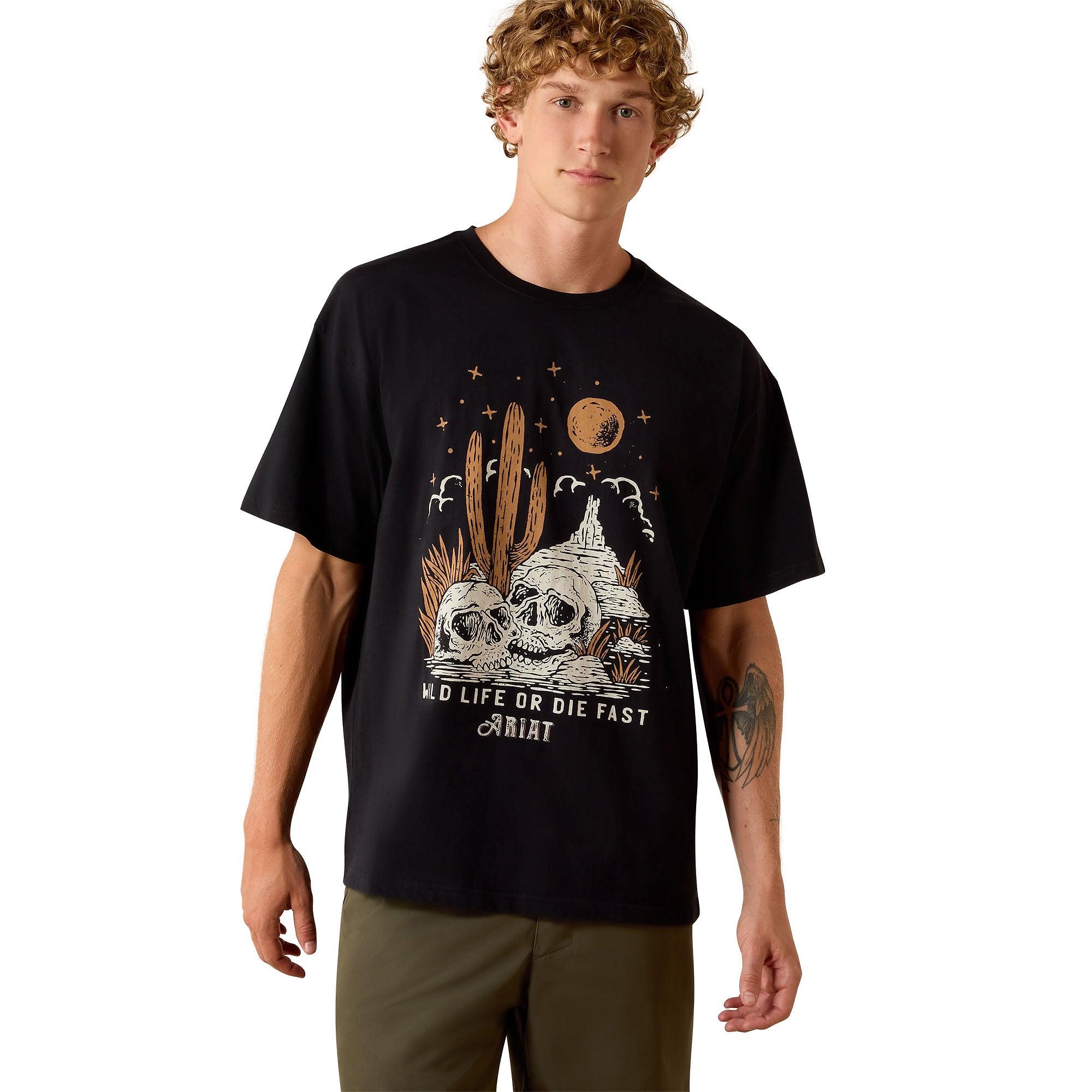 Product image 1 of 5 of Ariat Men's Wild Life Boxy T-Shirt - Washed Black