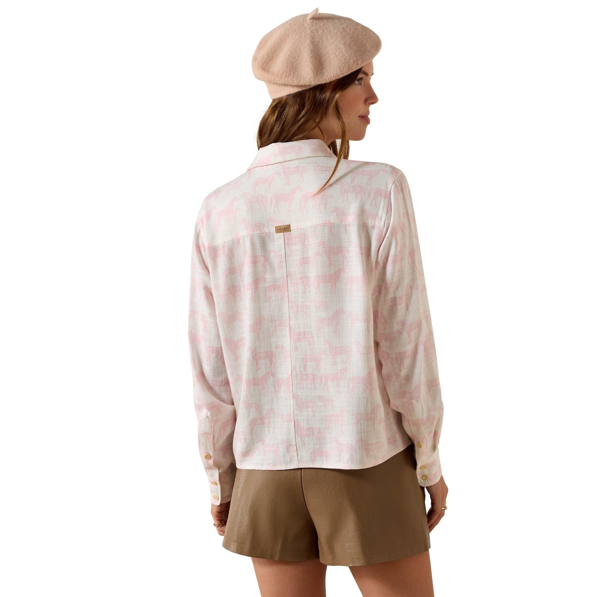 Product image 2 of 5 of Ariat Women's Rudford Long Sleeve Shirt - Icy Pink Horse Print