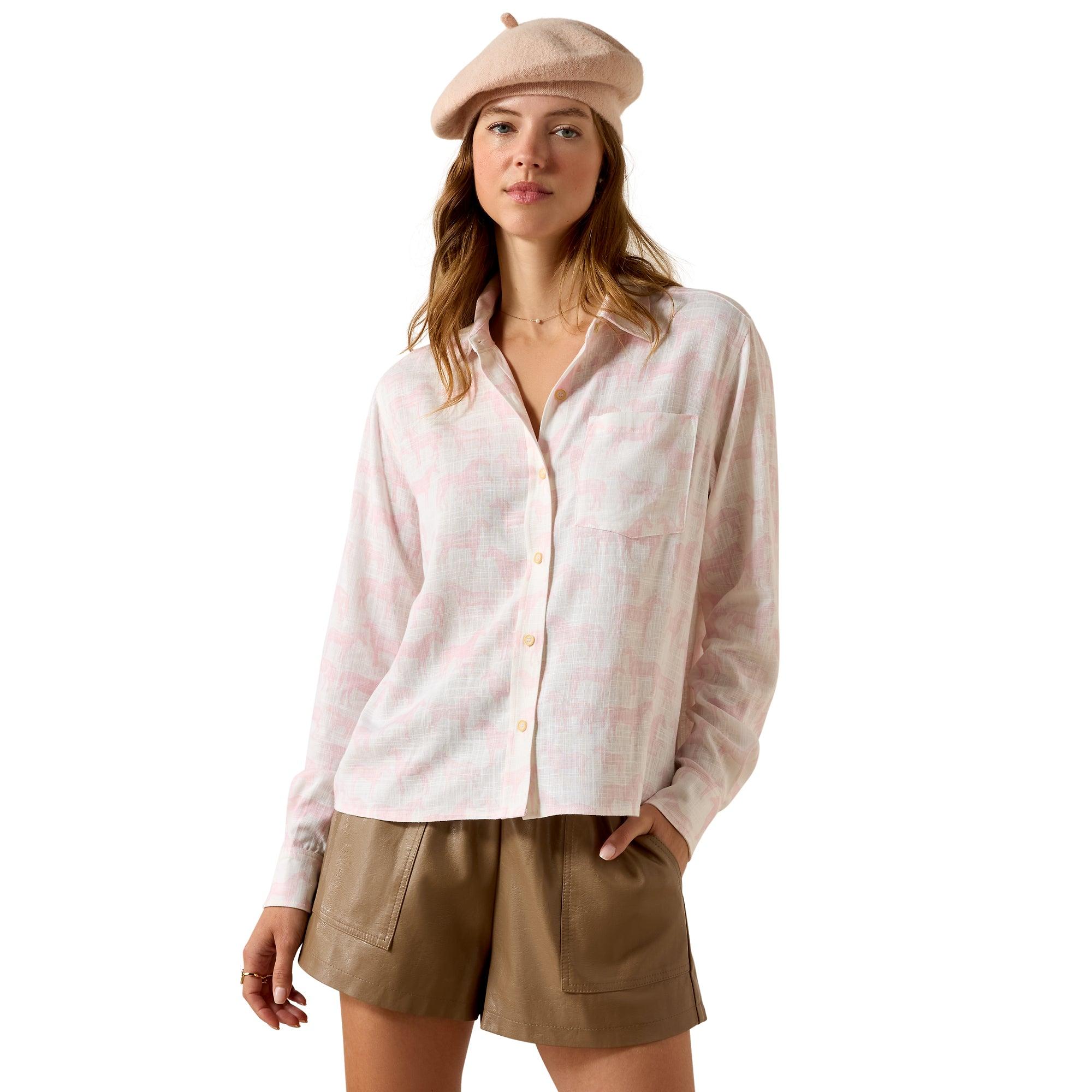 Product image 1 of 5 of Ariat Women's Rudford Long Sleeve Shirt - Icy Pink Horse Print
