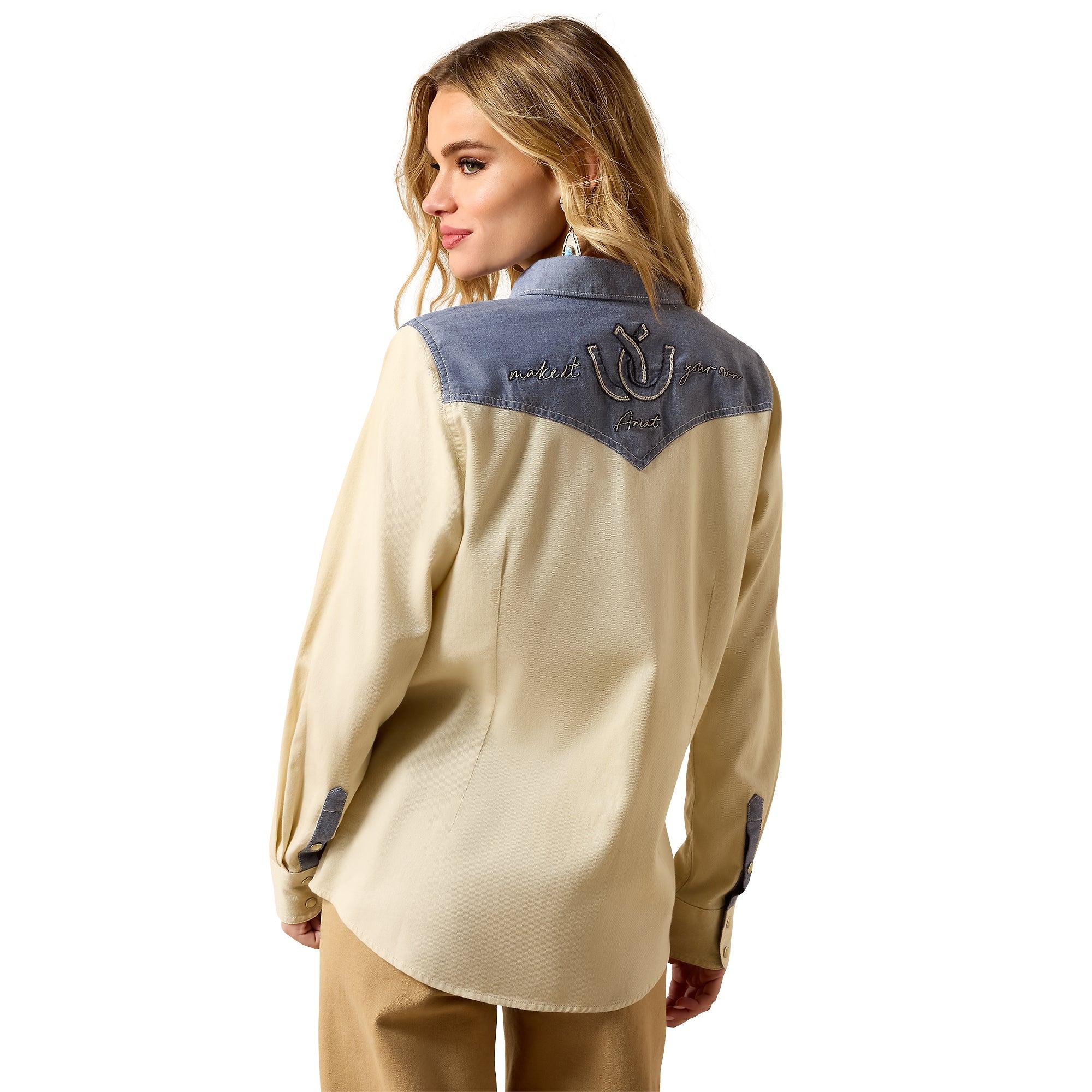 Product image 2 of 5 of Ariat Women's Horseshoe Western Long Sleeve Shirt - Sand
