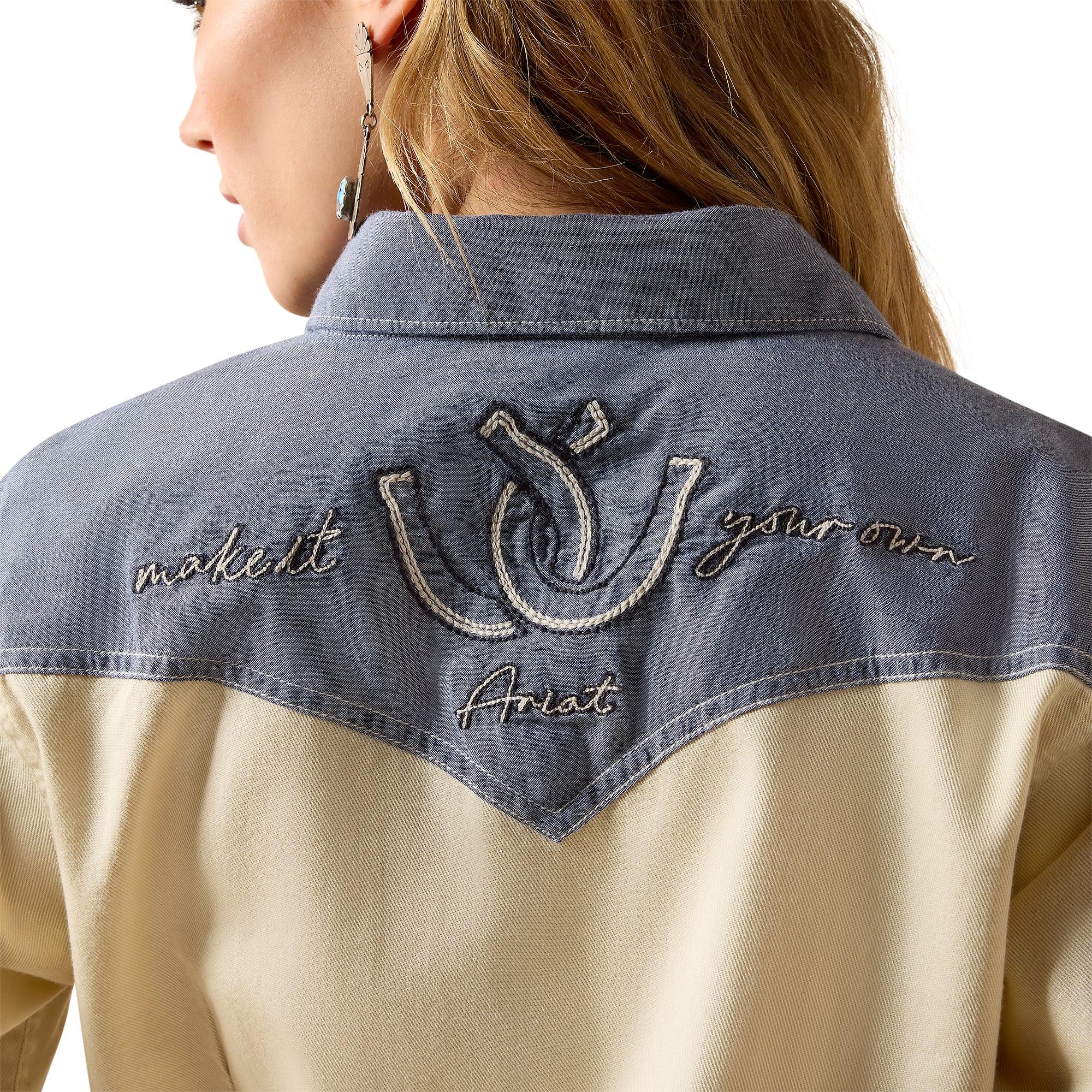 Product image 5 of 5 of Ariat Women's Horseshoe Western Long Sleeve Shirt - Sand