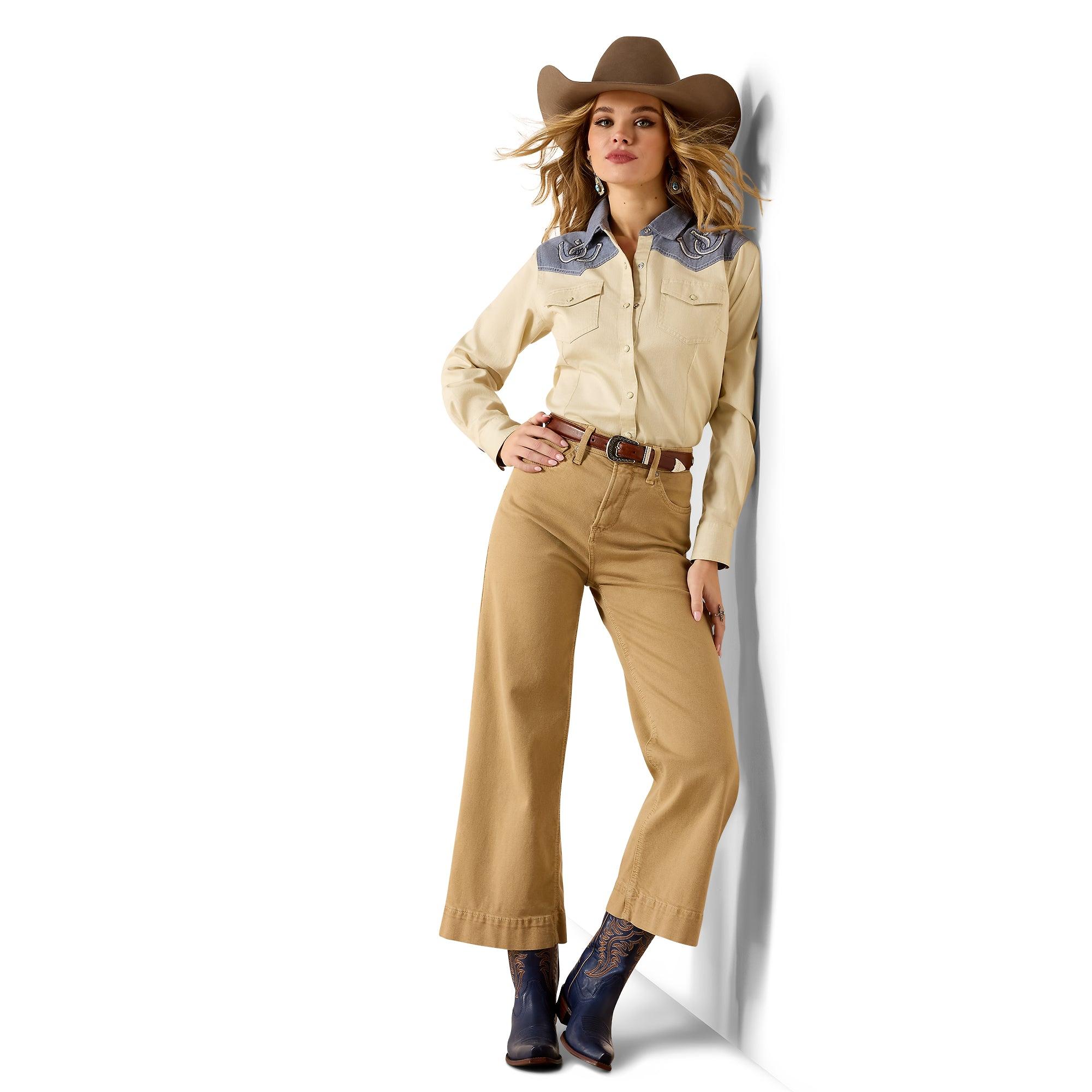 Product image 3 of 5 of Ariat Women's Horseshoe Western Long Sleeve Shirt - Sand
