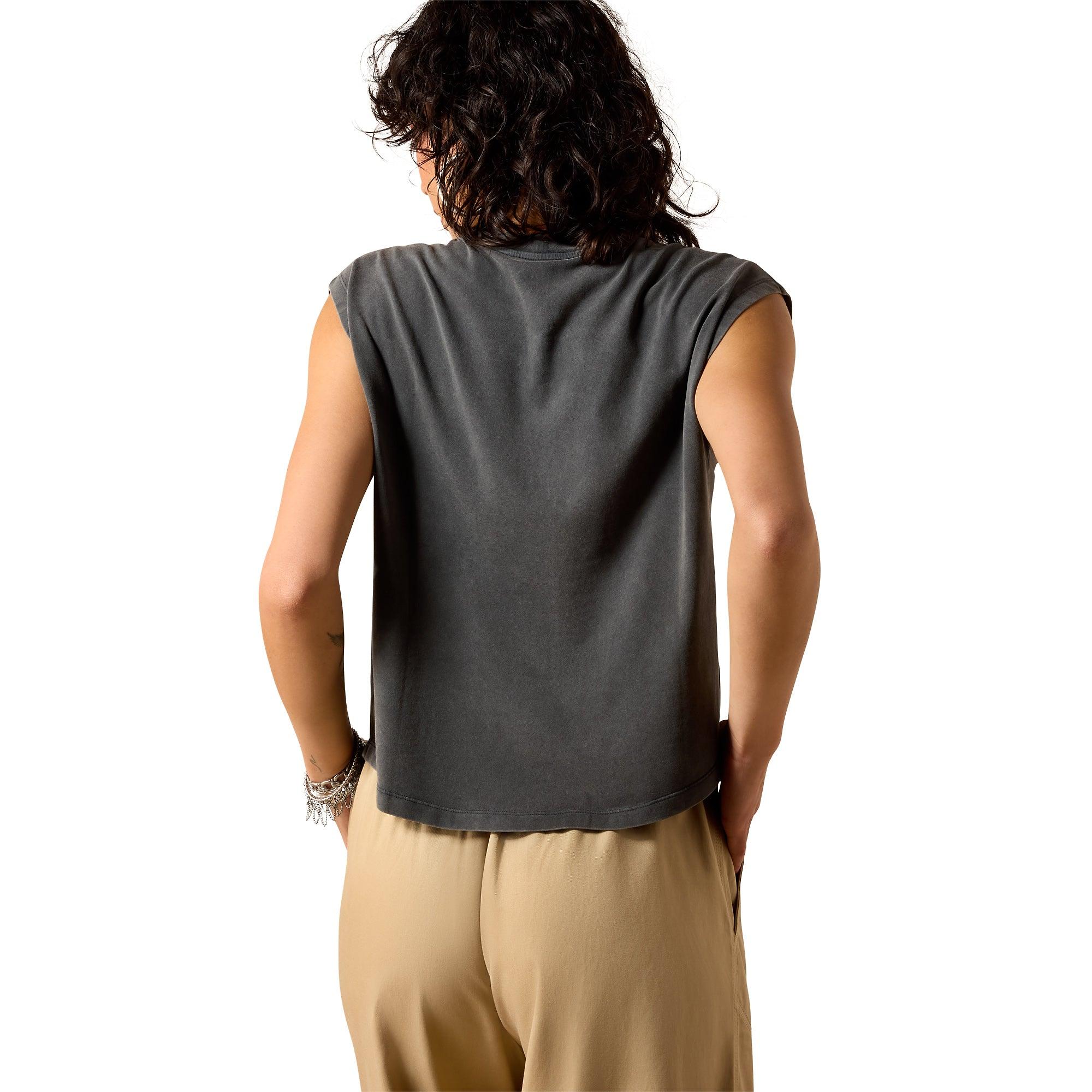 Product image 2 of 5 of Ariat Women's Dallas Cropped Sleeveless T-Shirt - Charcoal