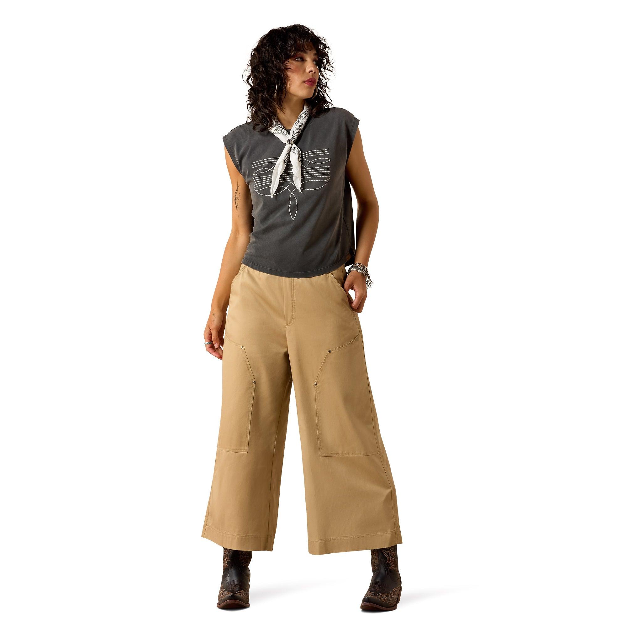 Product image 3 of 5 of Ariat Women's Dallas Cropped Sleeveless T-Shirt - Charcoal