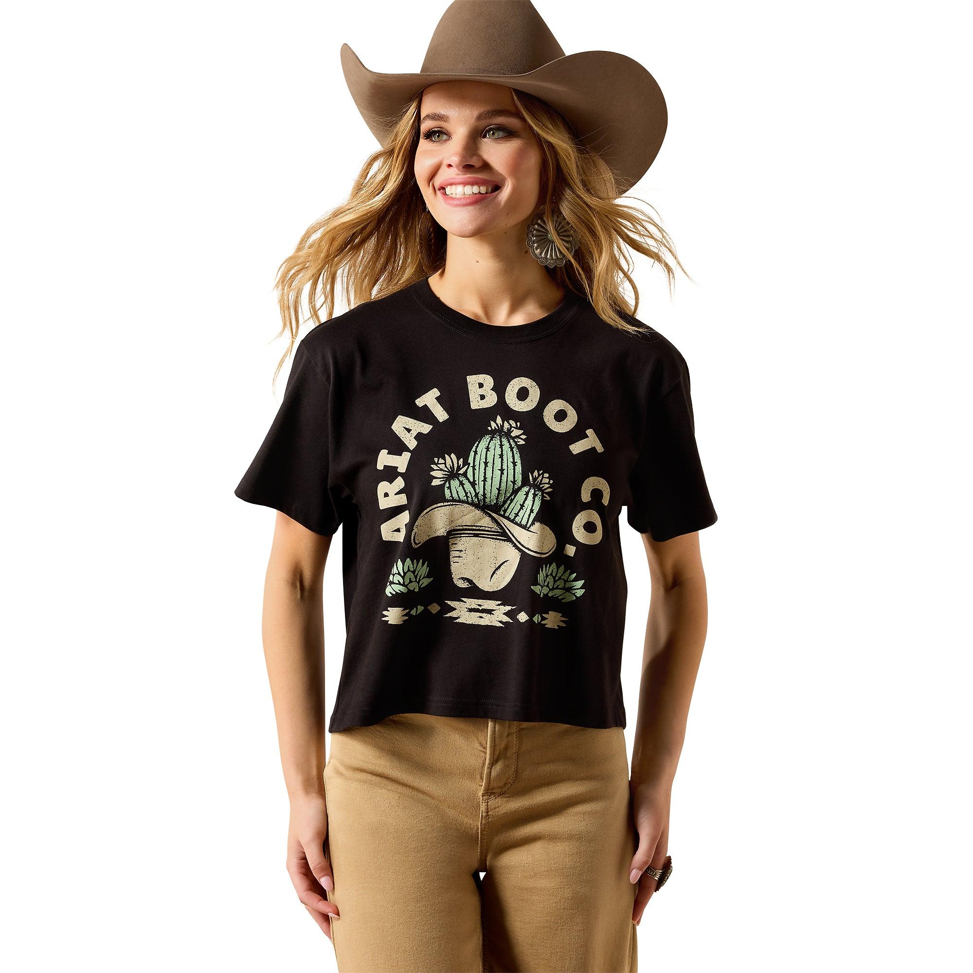 Product image 1 of 4 of Ariat Women's Ariat Cacti Cowboy Hat T-Shirt - Black