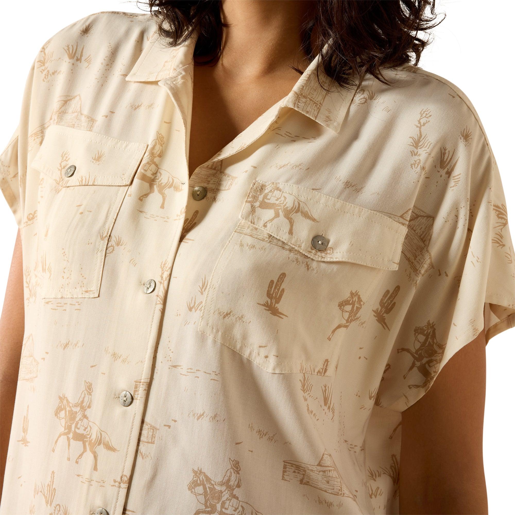 Product image 4 of 4 of Ariat Women's Badlands Western Shirt - Turtledove Ranchscape