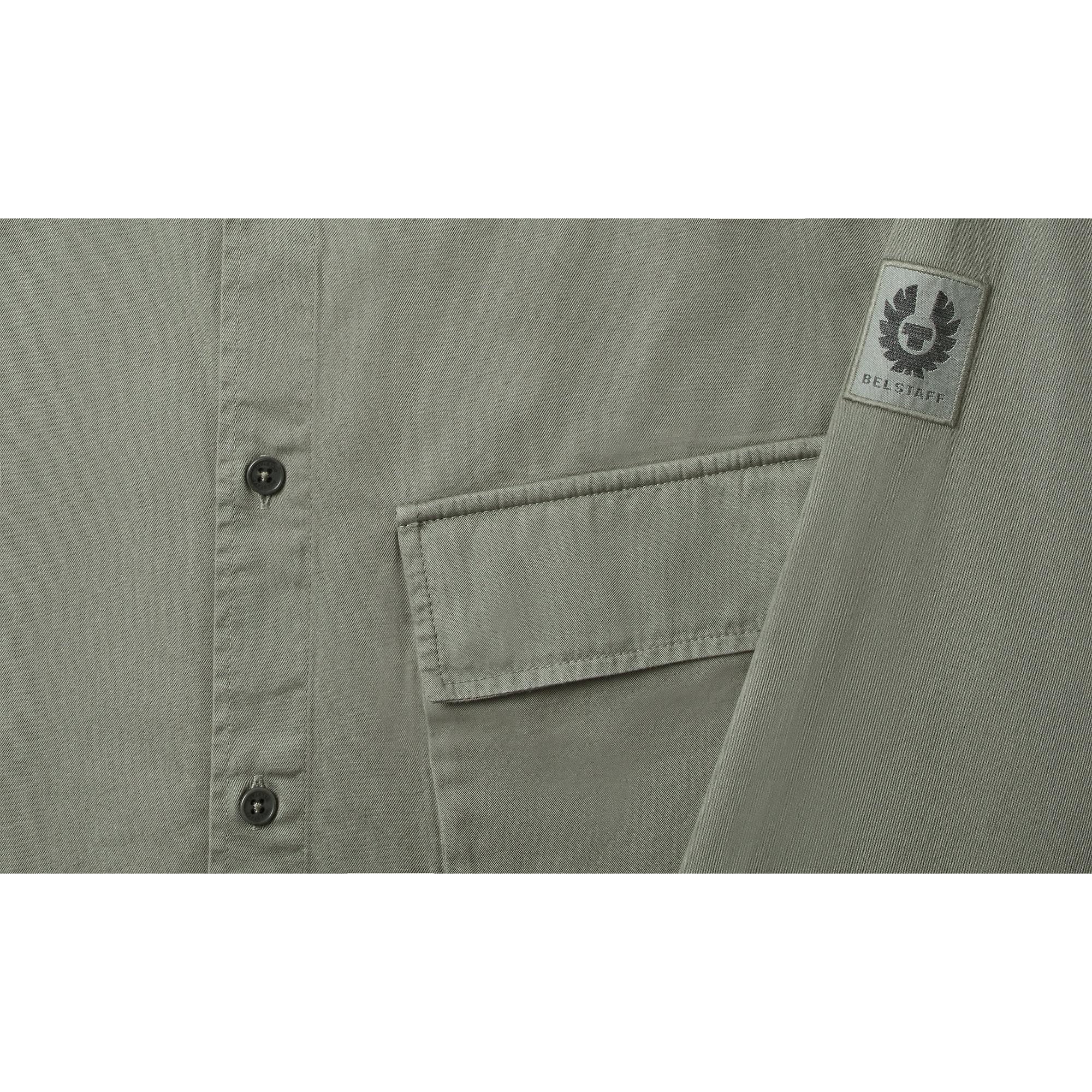 Product image 3 of 3 of Belstaff Men's Garment Dye Cotton Scale Shirt - Sage Green