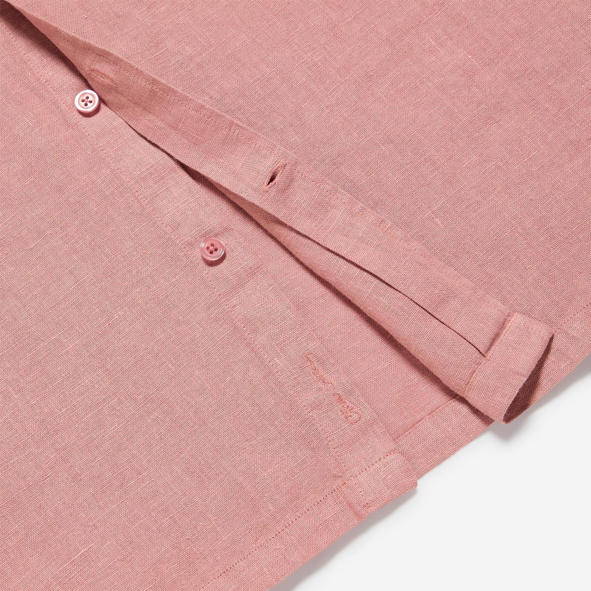 Product image 3 of 3 of Oliver Sweeney Men's Somerton Garment Dyed Linen Short-Sleeved Shirt - Rosewood