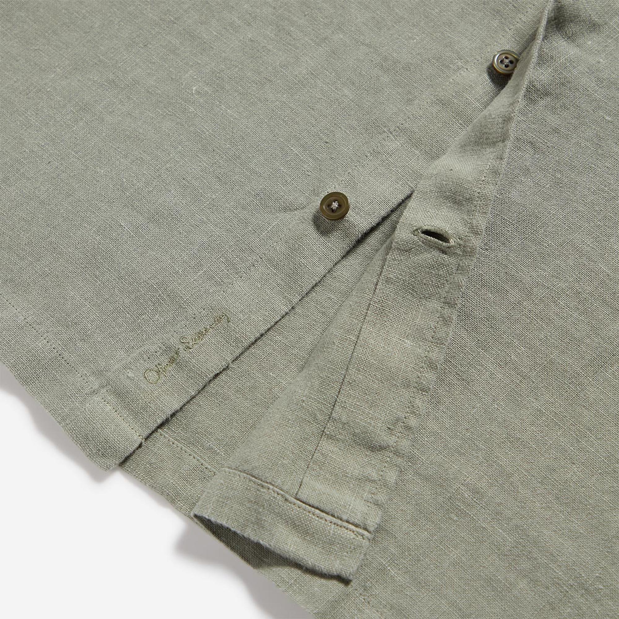 Product image 6 of 6 of Oliver Sweeney Men's Somerton 100% Linen Short Sleeved Shirt - Sage