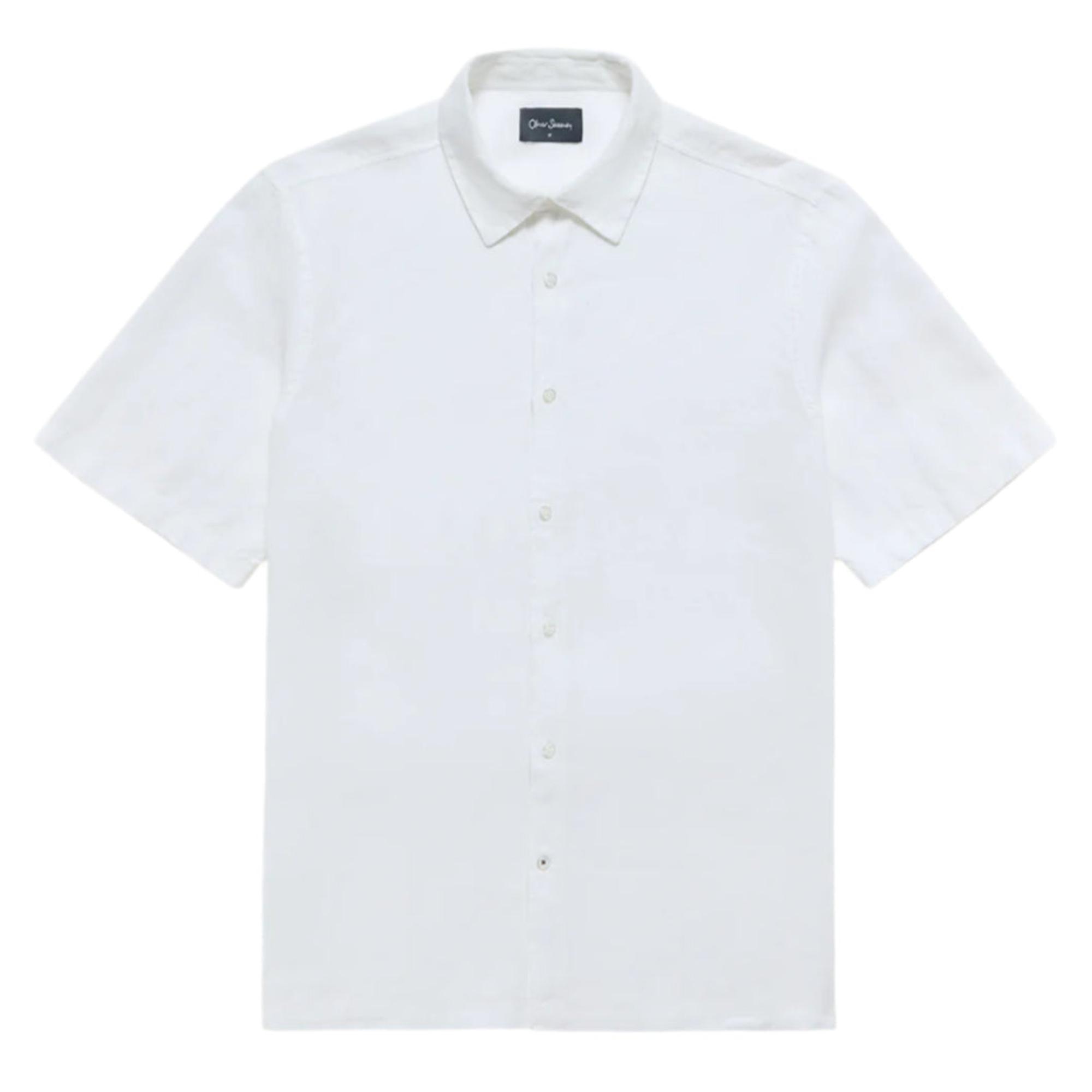 Product image 1 of 6 of Oliver Sweeney Men's Somerton Short Sleeved Linen Shirt - White