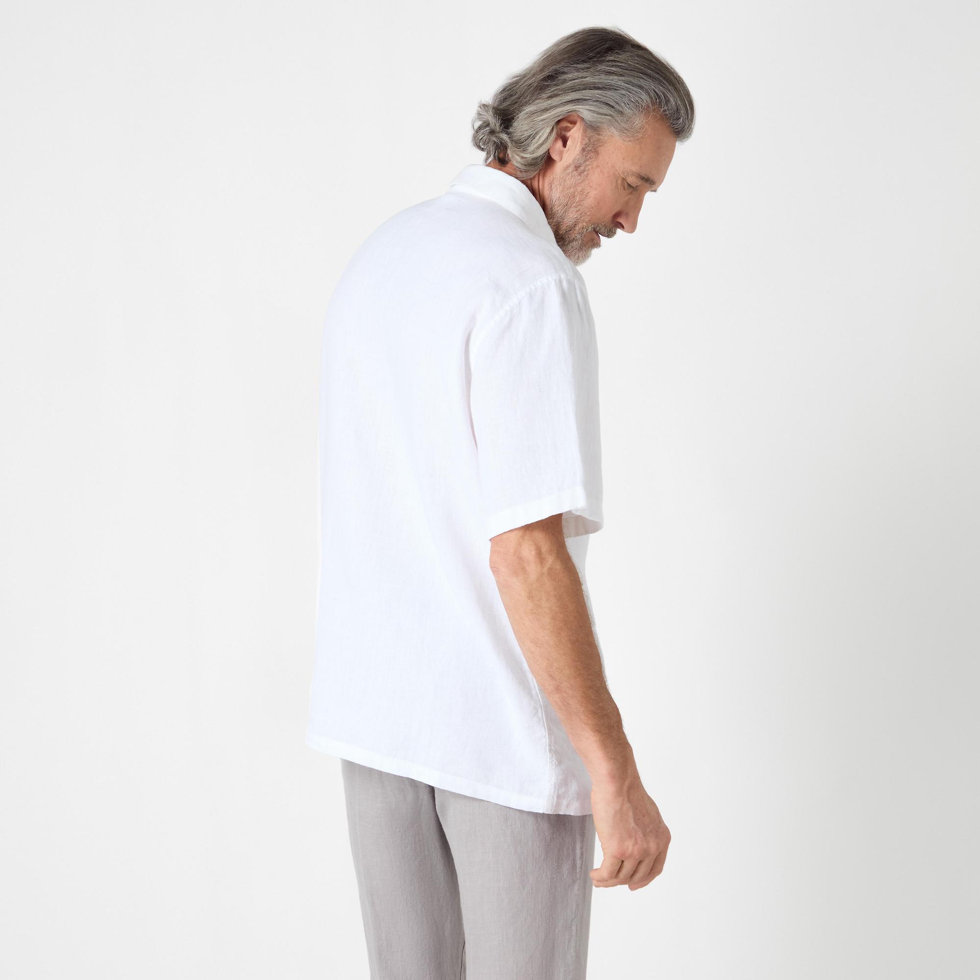 Product image 4 of 6 of Oliver Sweeney Men's Somerton Short Sleeved Linen Shirt - White