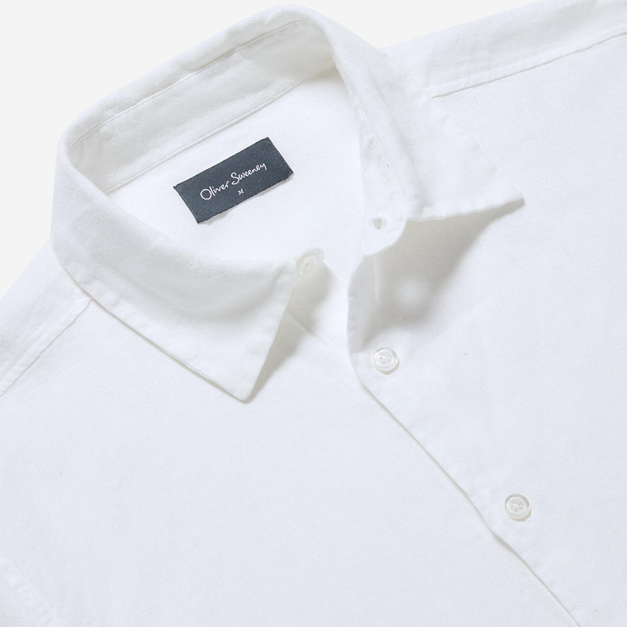 Product image 2 of 6 of Oliver Sweeney Men's Somerton Short Sleeved Linen Shirt - White