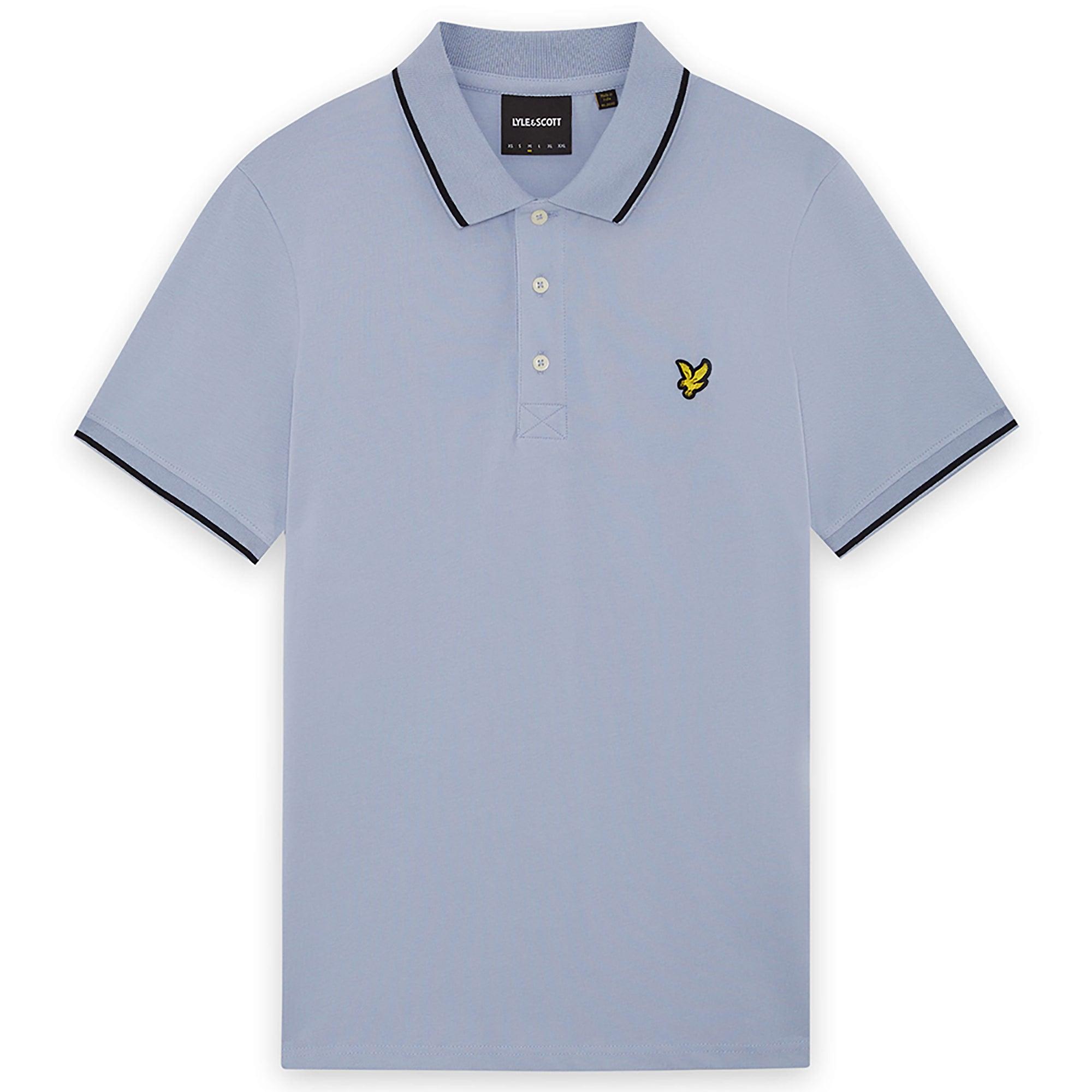 Product image 1 of 6 of Lyle & Scott Men's Tipped Polo Shirt - Bubble Blue/Jet Black