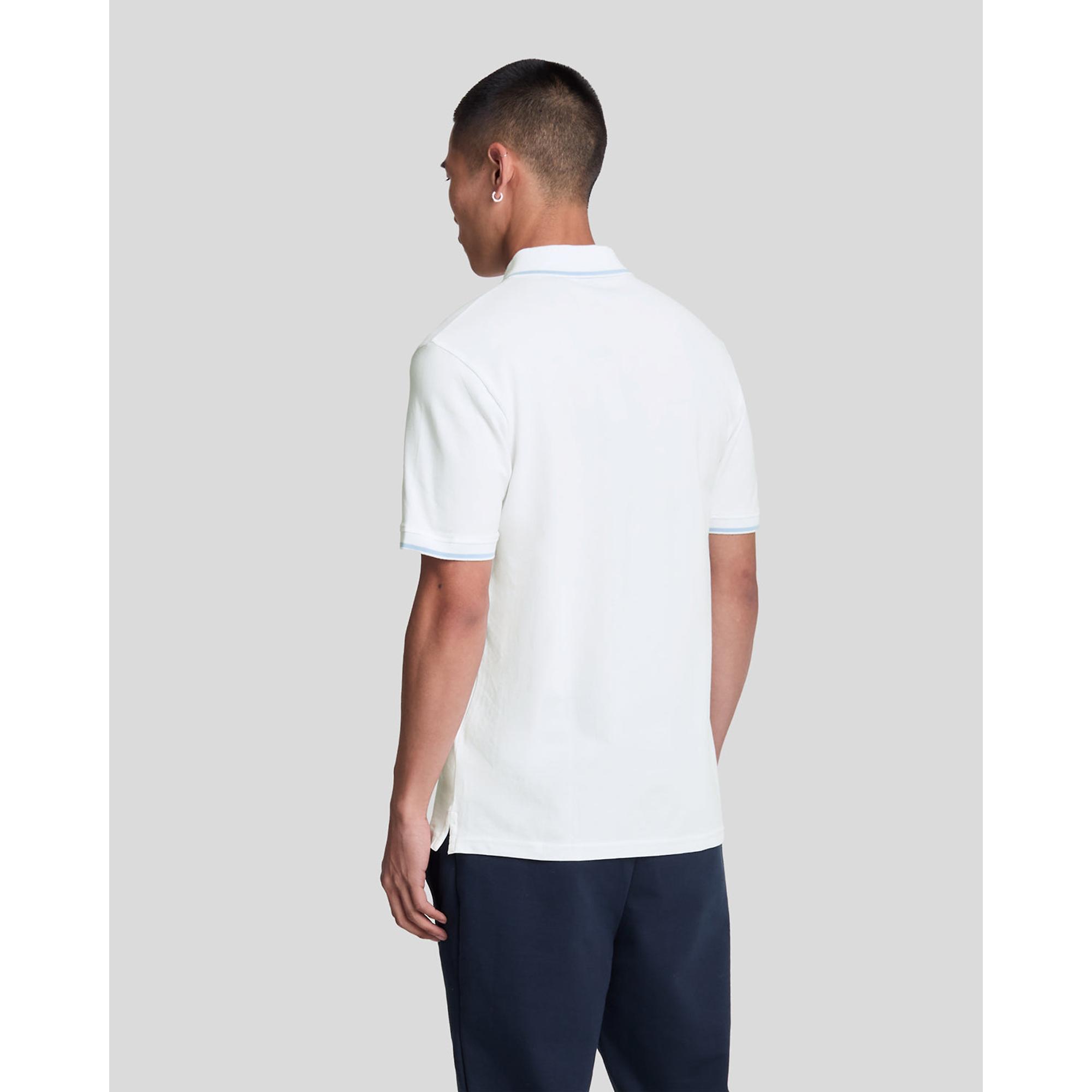 Product image 2 of 5 of Lyle & Scott Men's Tipped Polo Shirt - White/ Light Blue