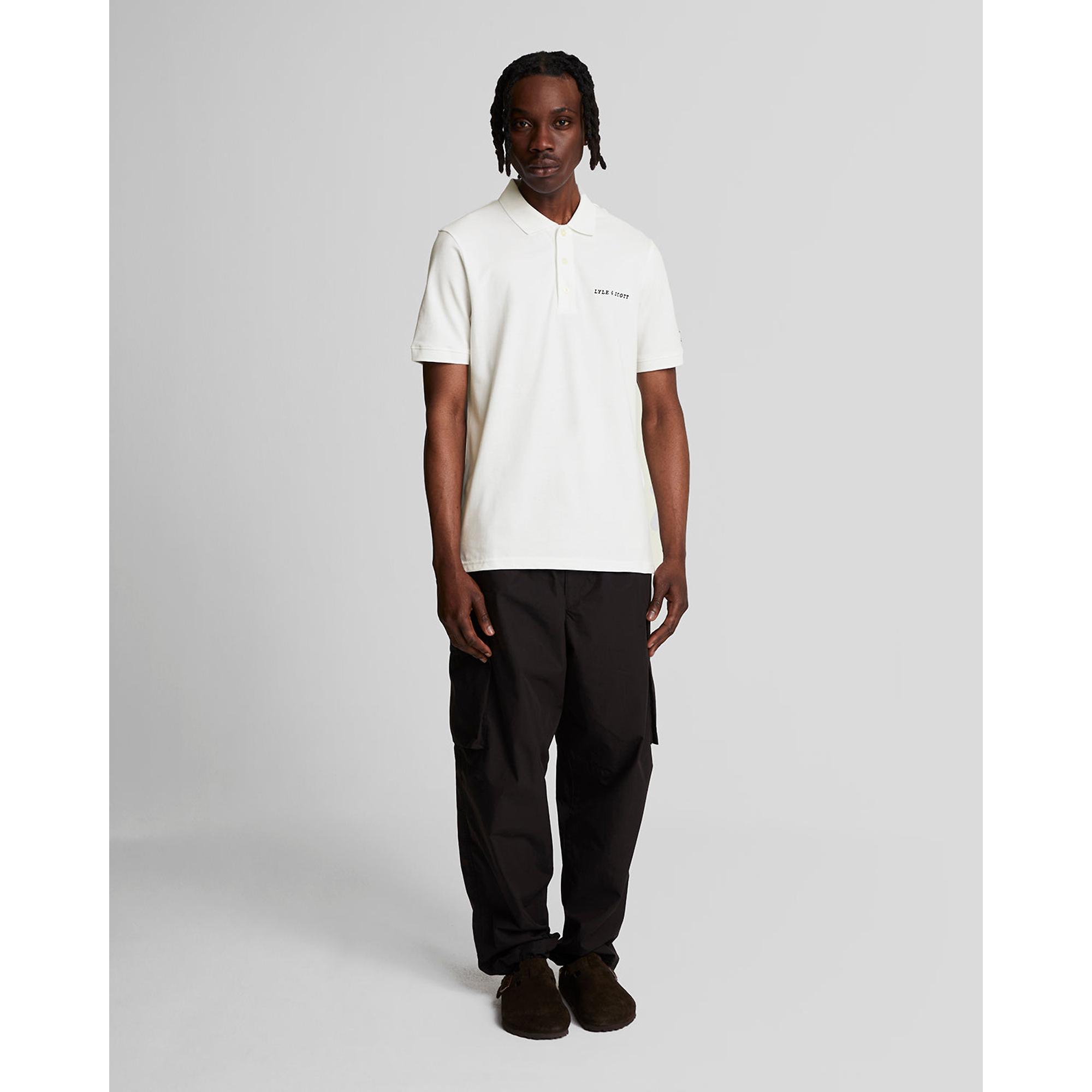 Product image 3 of 5 of Lyle & Scott Men's Embroidered Polo Shirt - White/ Jet Black