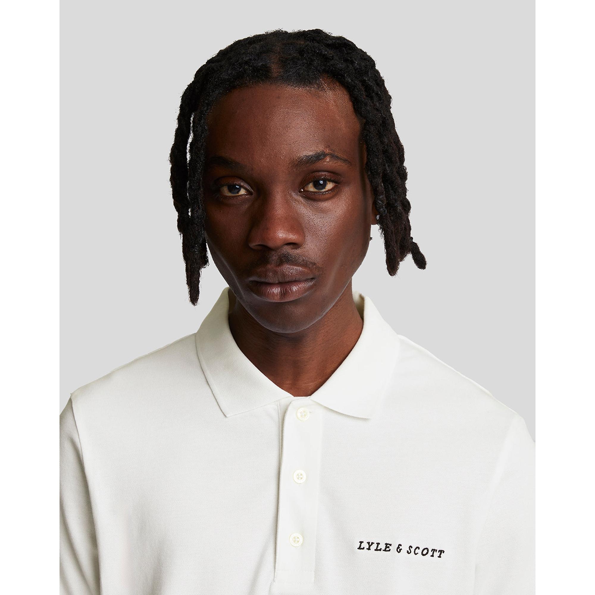 Product image 4 of 5 of Lyle & Scott Men's Embroidered Polo Shirt - White/ Jet Black